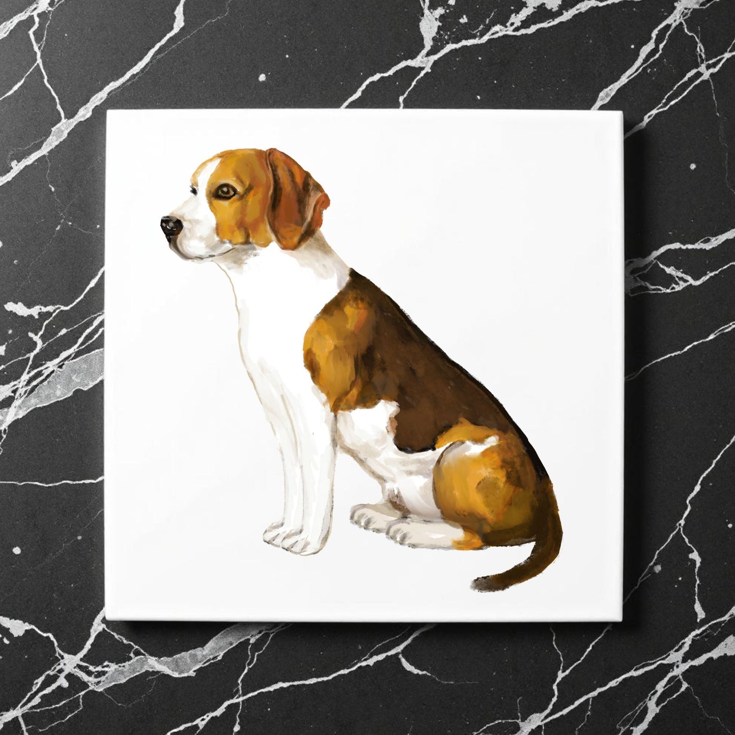 Beagle Ceramic Tile - MerikaArt