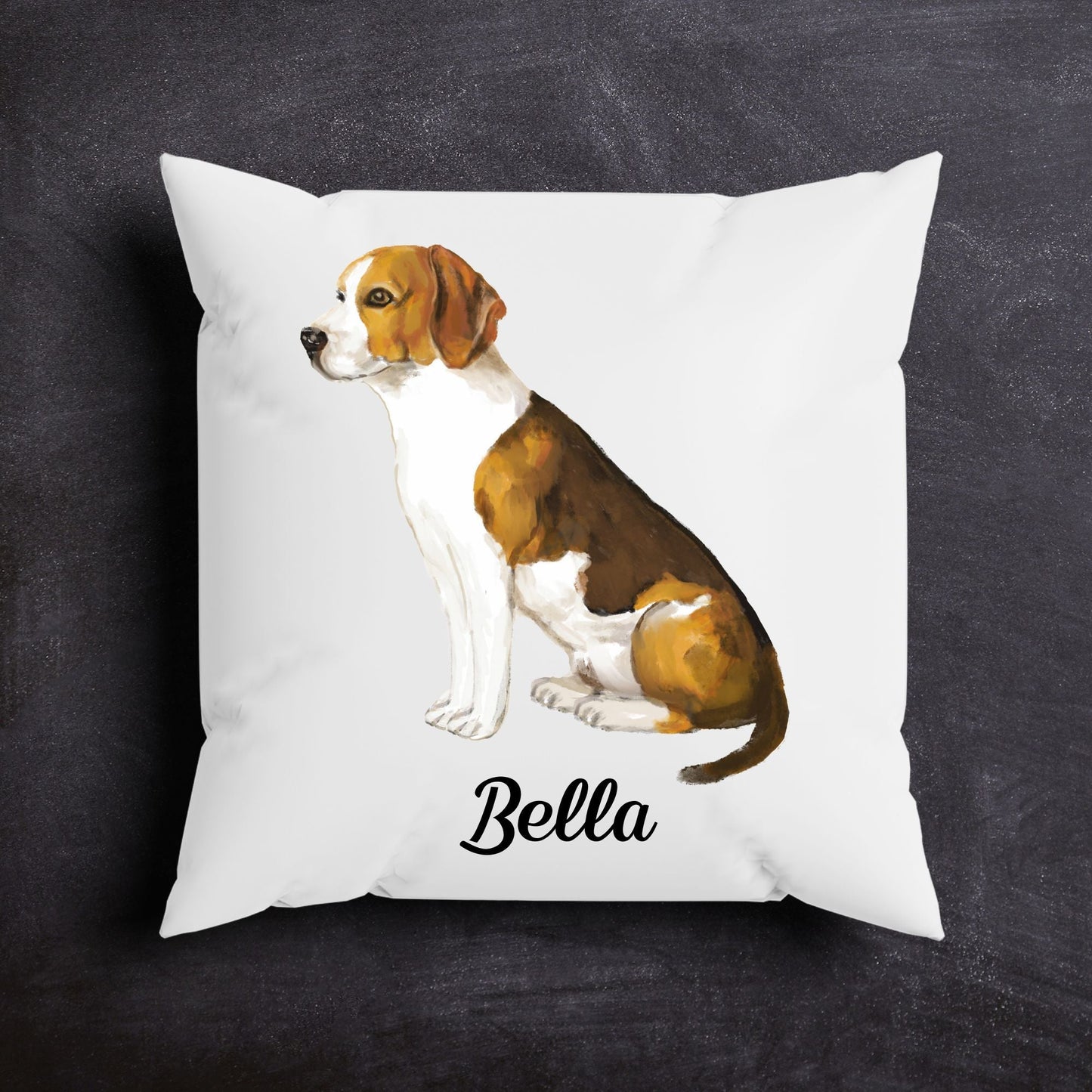 Beagle Dog Pillow Brown and White Dog Lovers Gift - MerikaArt