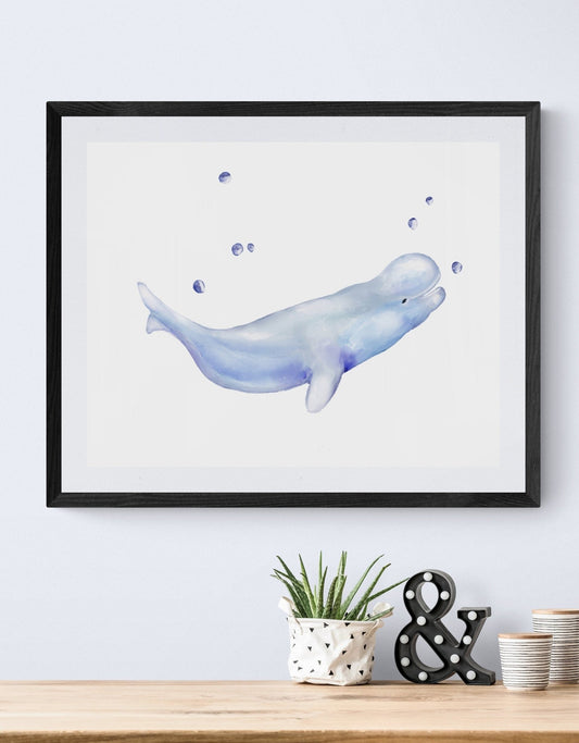 Beluga Whale Print - MerikaArt