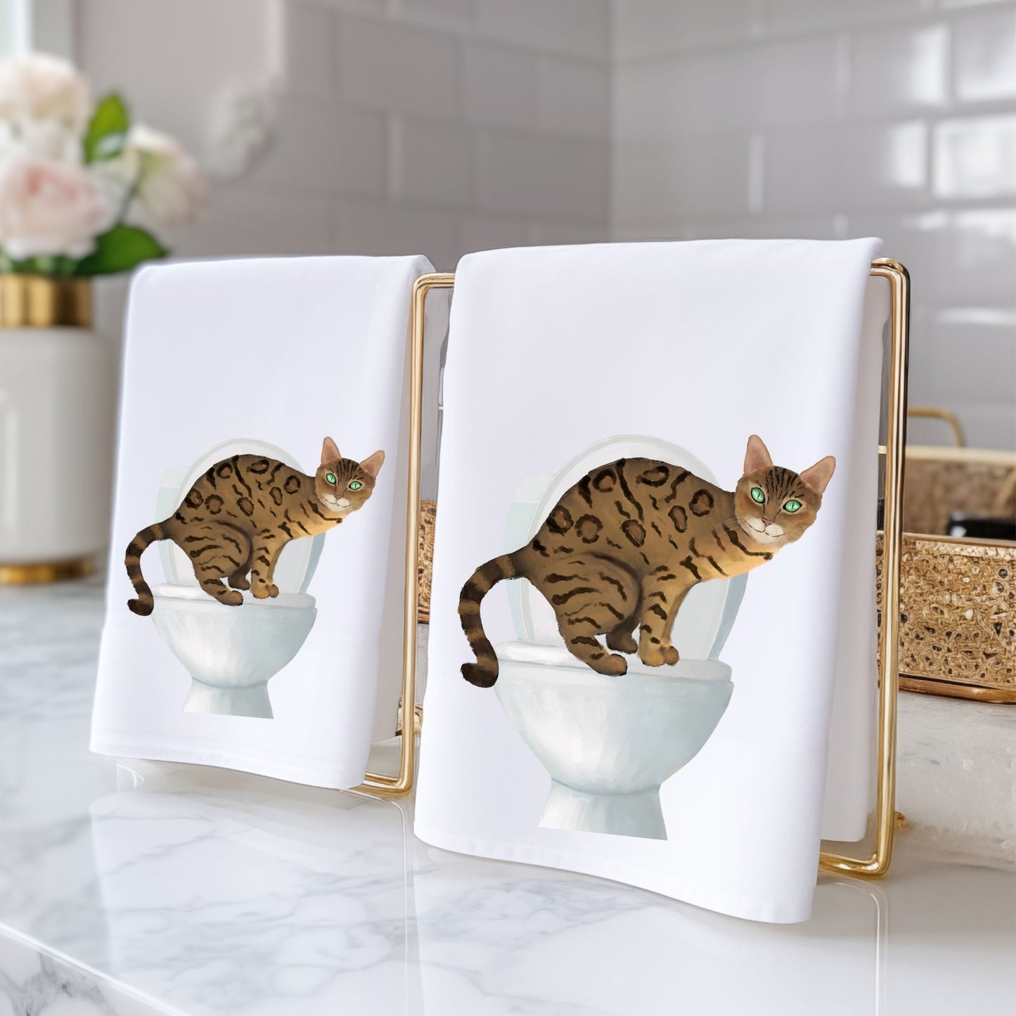 Bengal Cat Bathroom Towel - MerikaArt