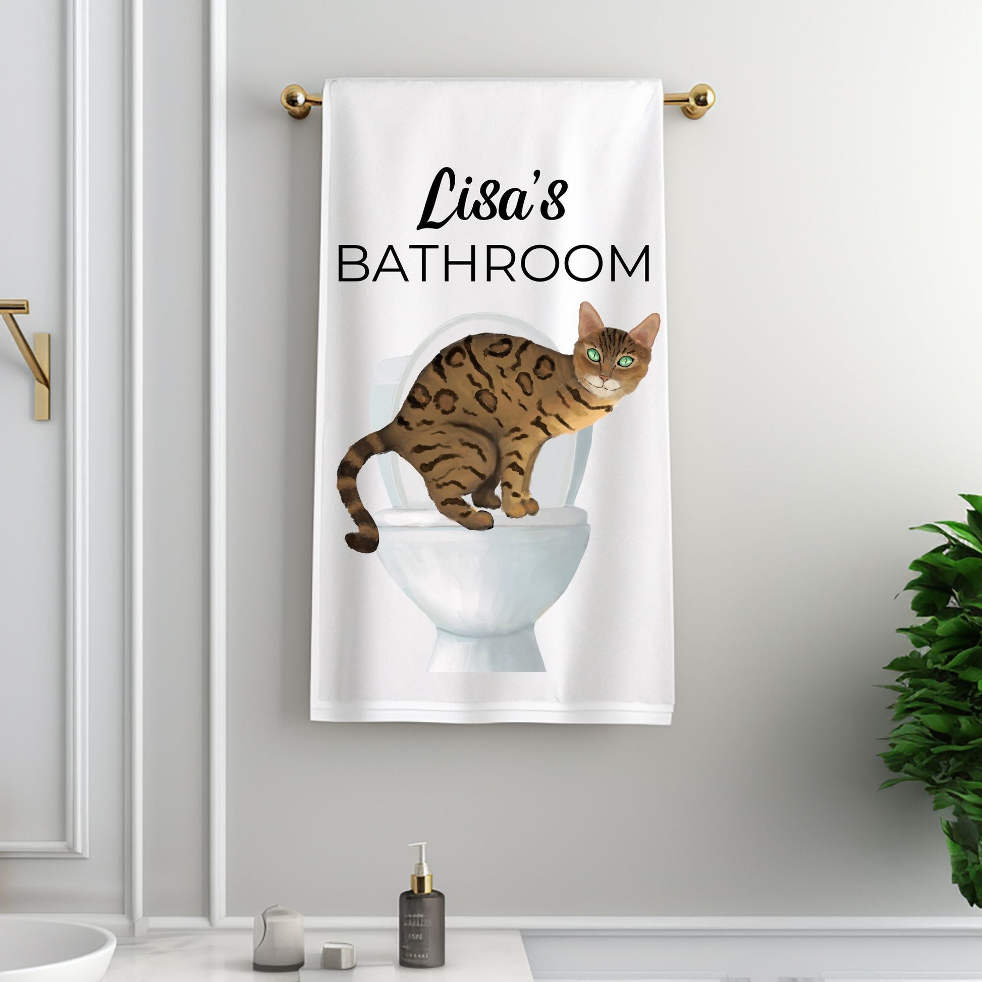 Bengal Cat Bathroom Towel - MerikaArt