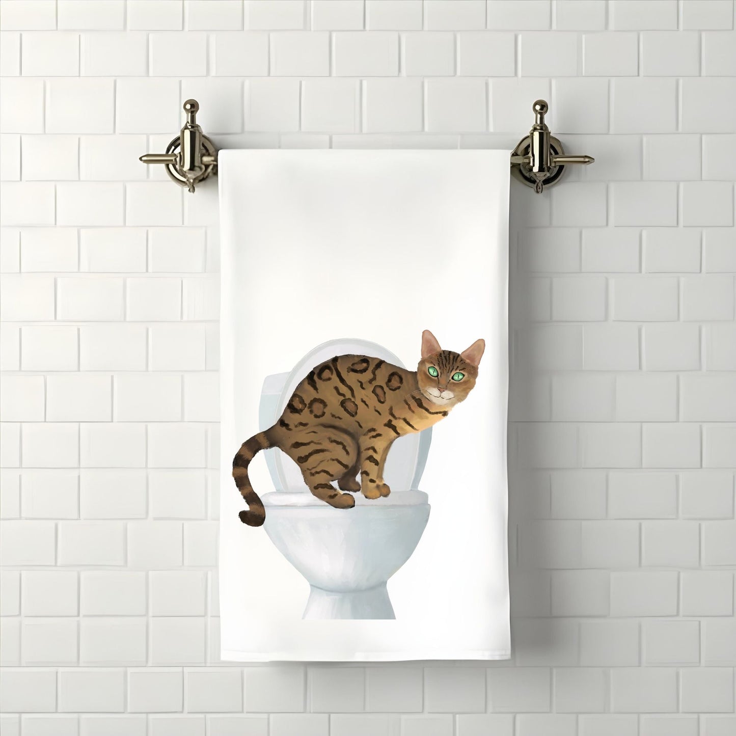 Bengal Cat Bathroom Towel - MerikaArt