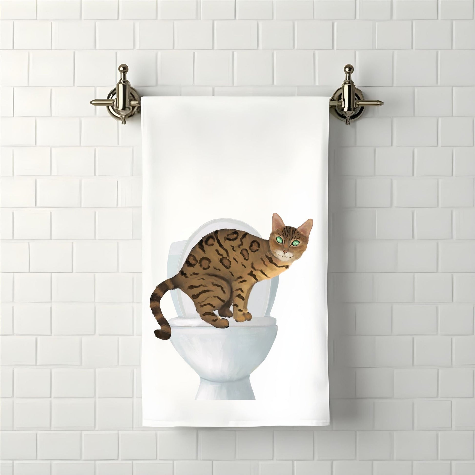 Bengal Cat Bathroom Towel - MerikaArt