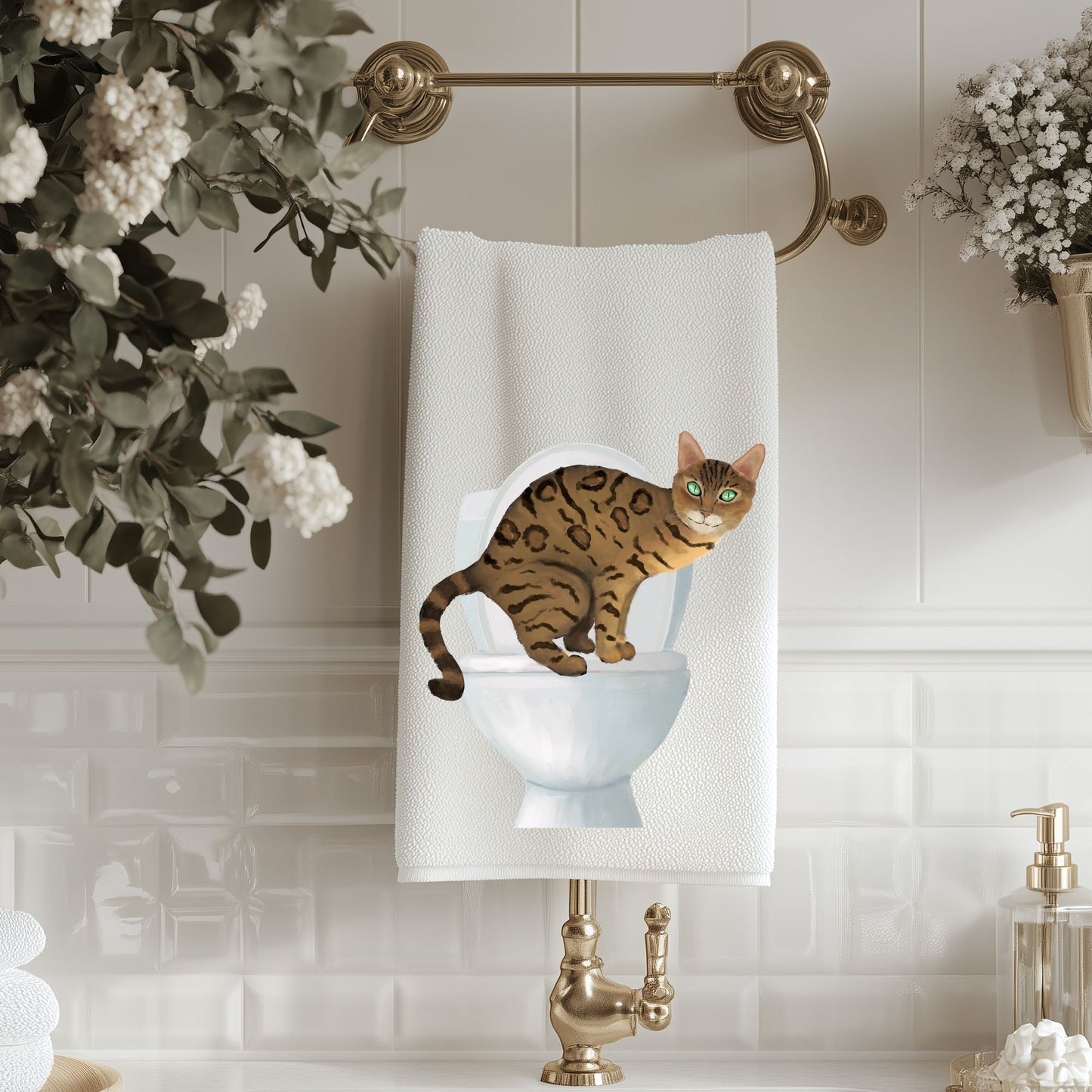 Bengal Cat Bathroom Towel - MerikaArt