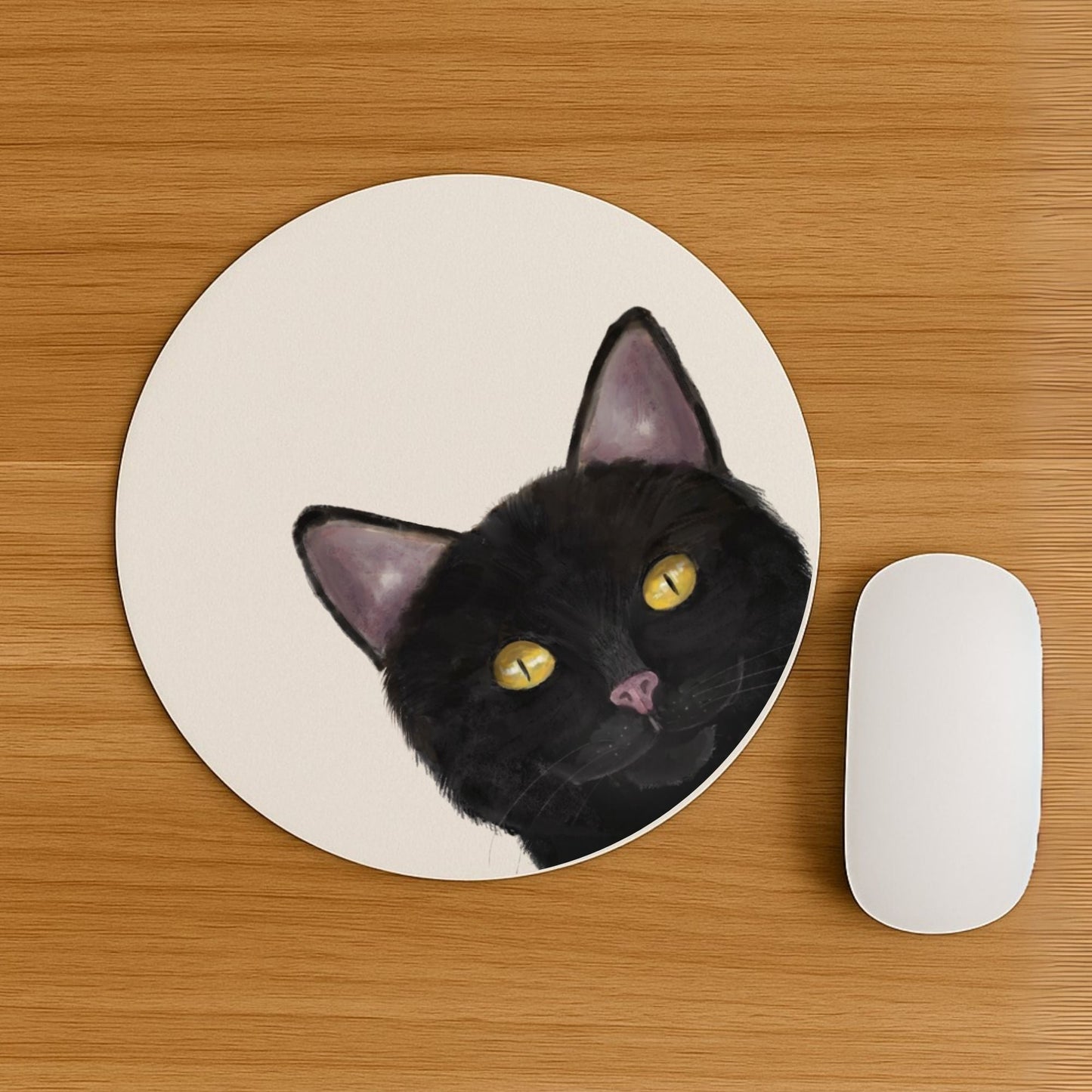 Black Cat Mousepad - MerikaArt