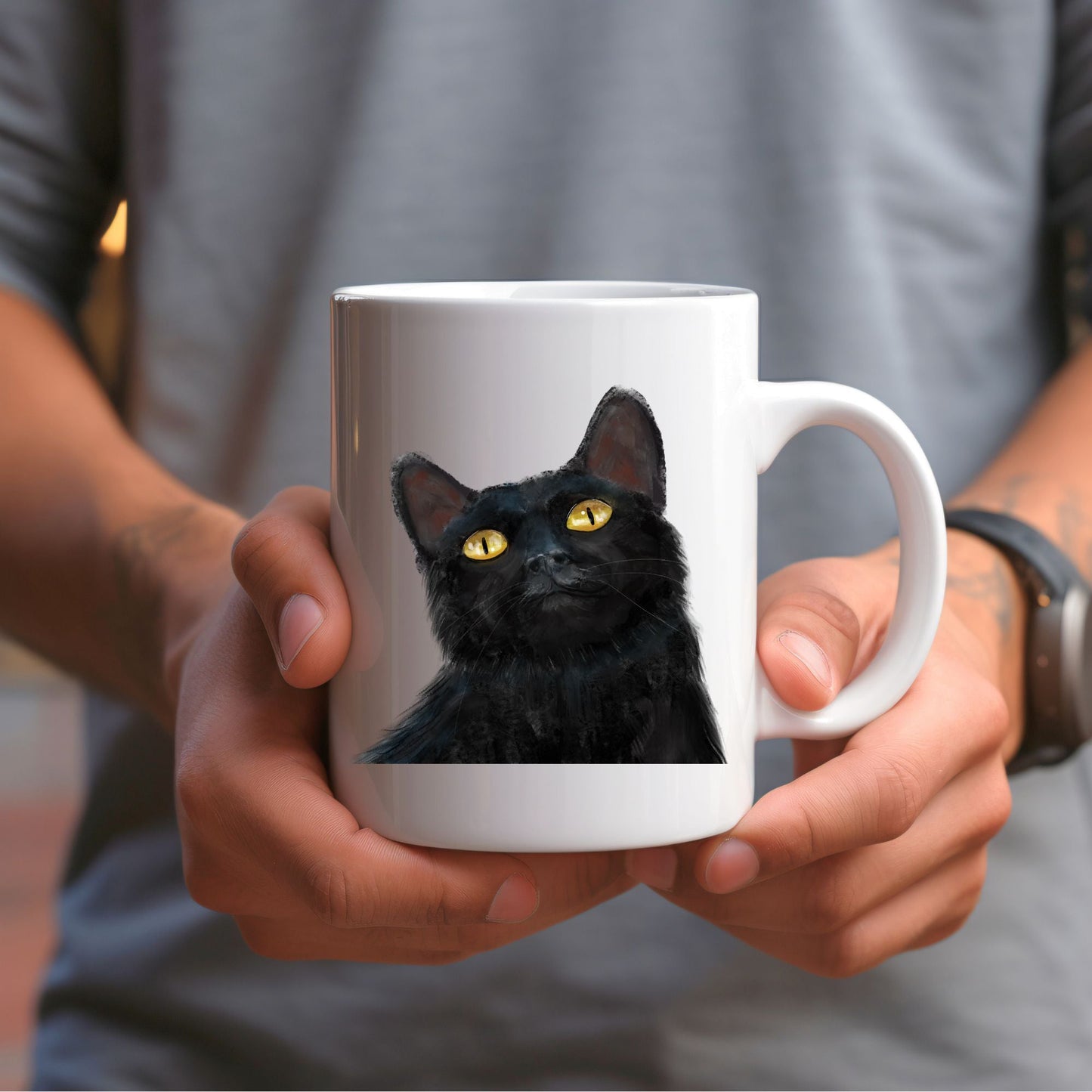Black Cat Mug - MerikaArt