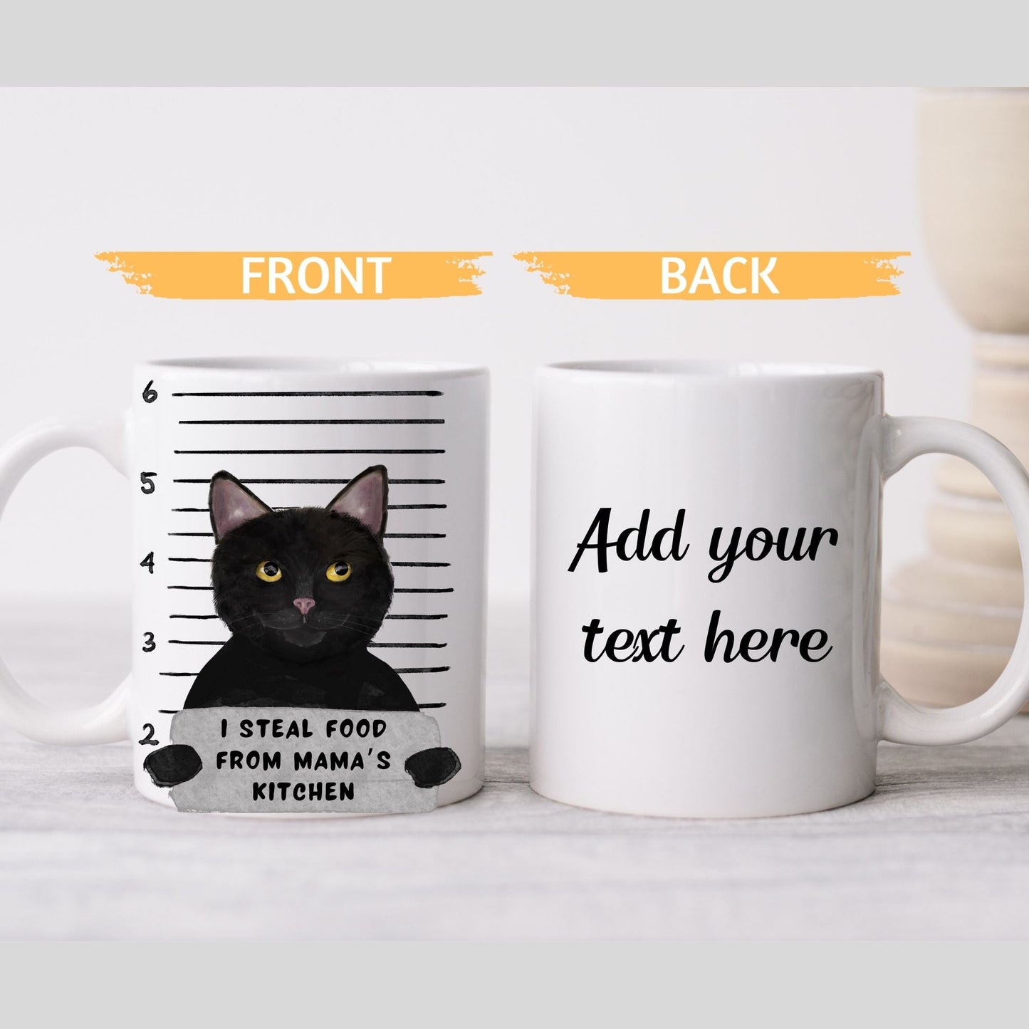 Black Cat Mugshot Mug - MerikaArt