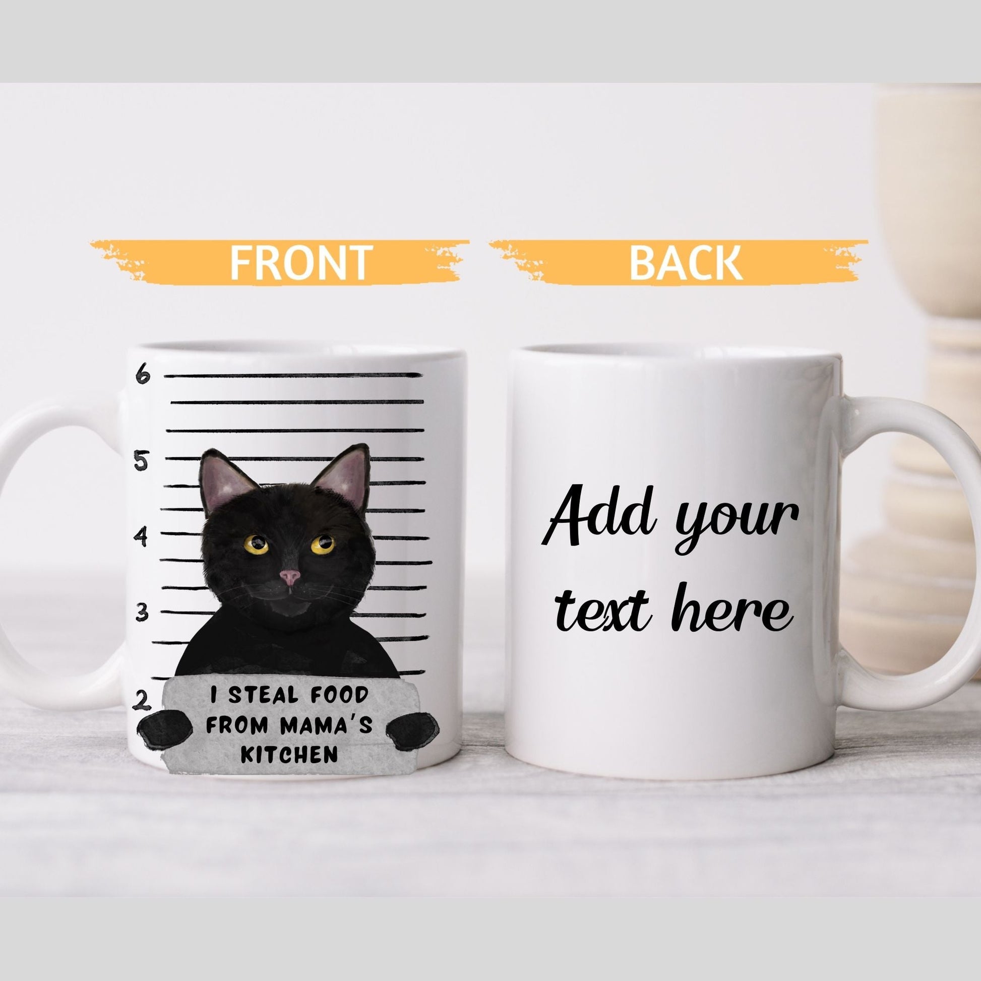 Black Cat Mugshot Mug - MerikaArt