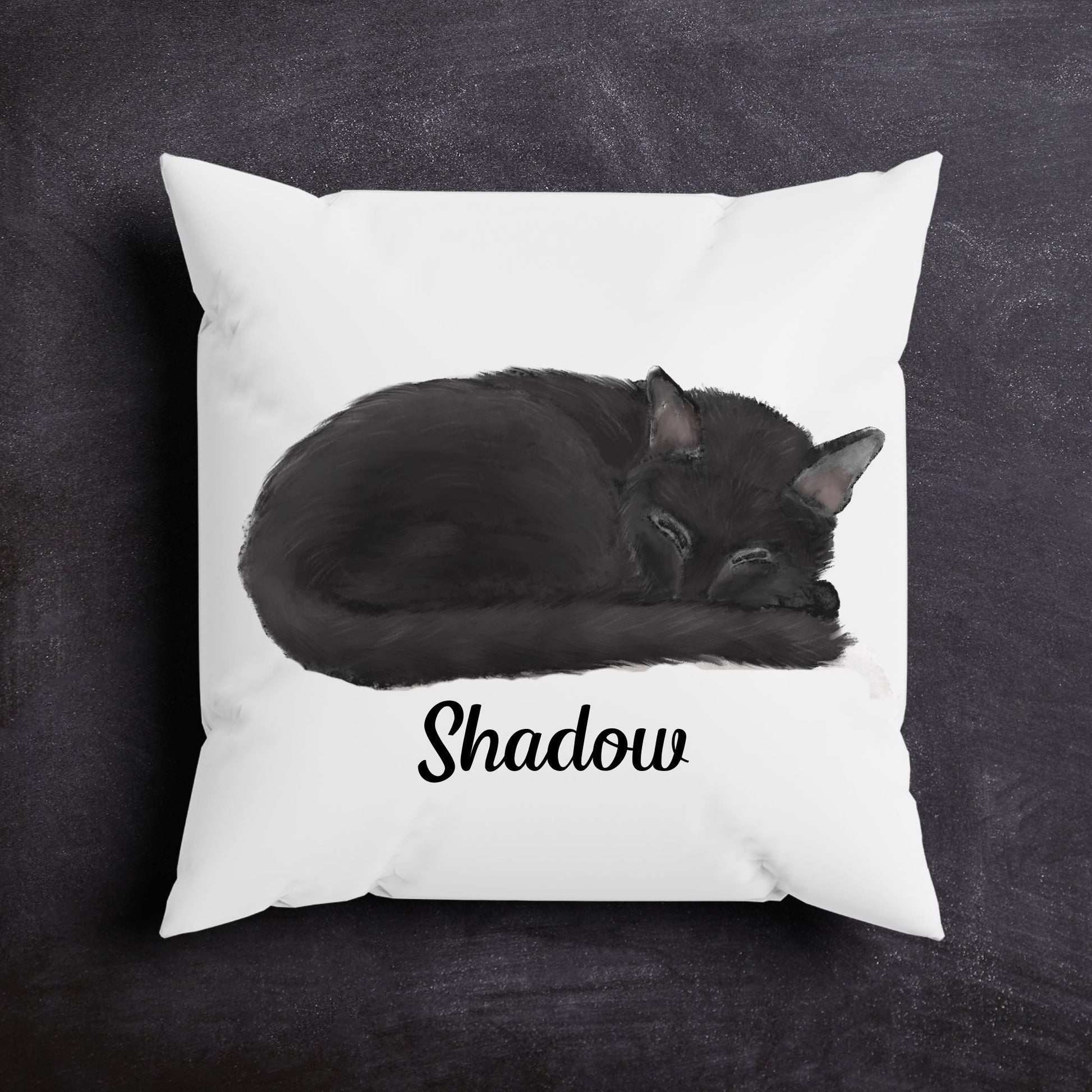Black Cat Pillow - MerikaArt