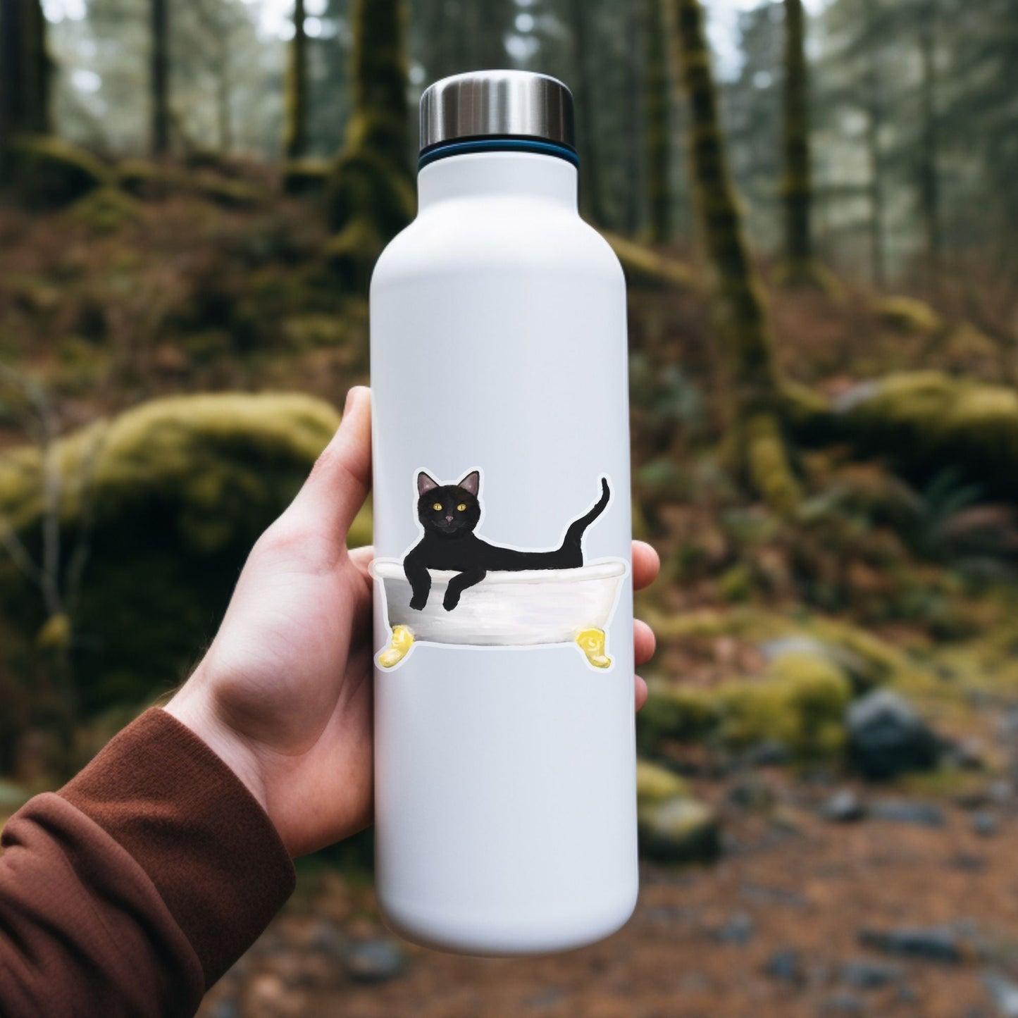 Black Cat Vinyl Sticker - MerikaArt