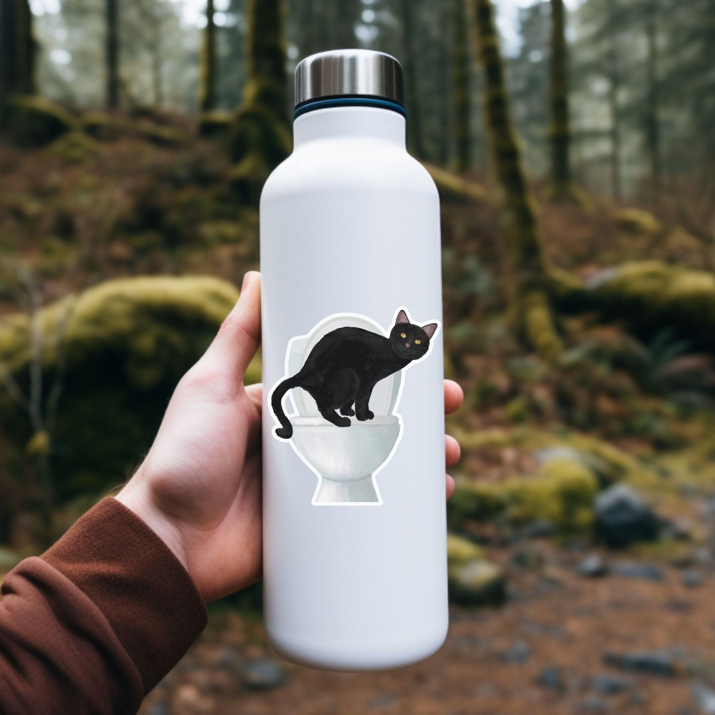 Black Cat Vinyl Sticker - MerikaArt