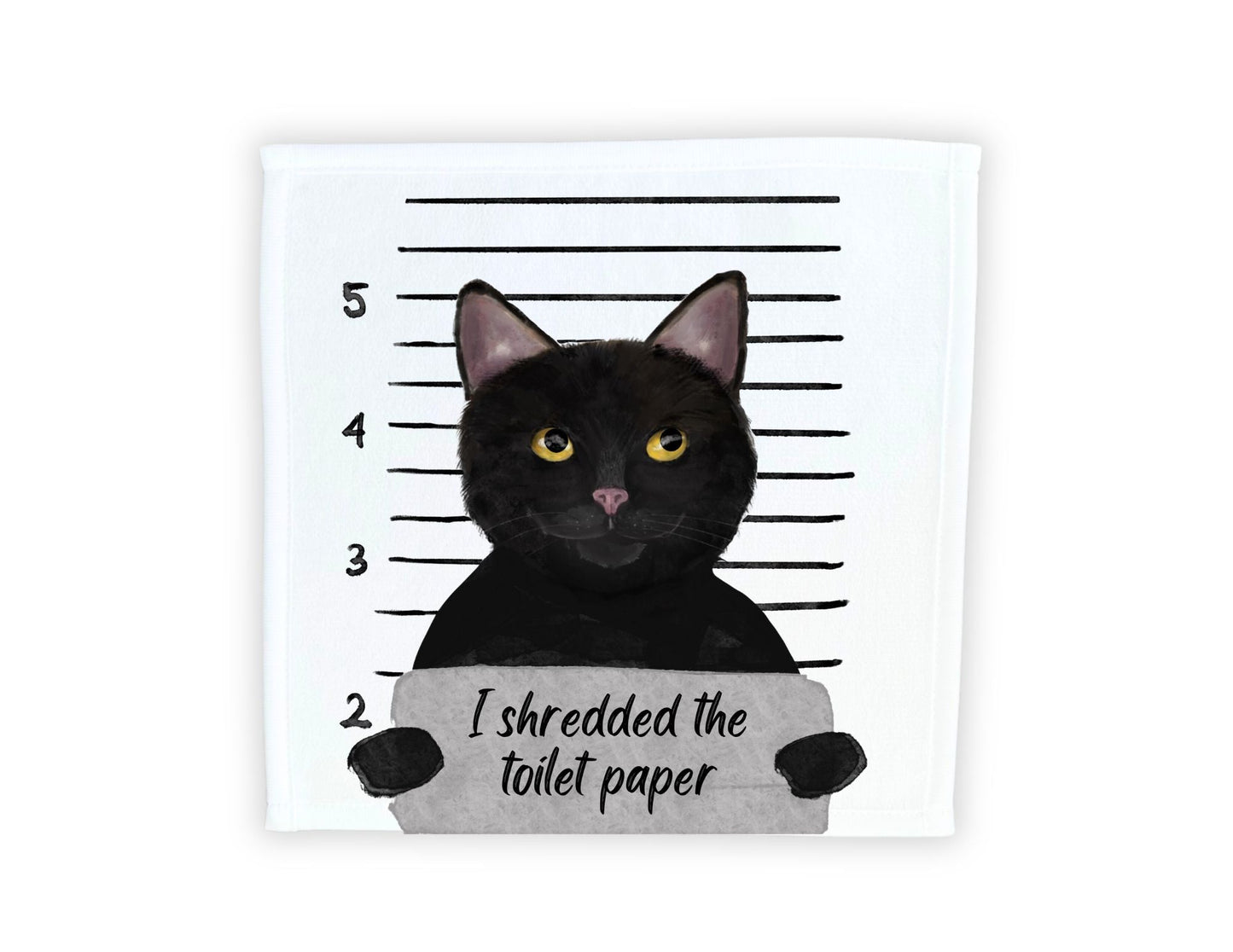 Black Cat Washcloth - MerikaArt