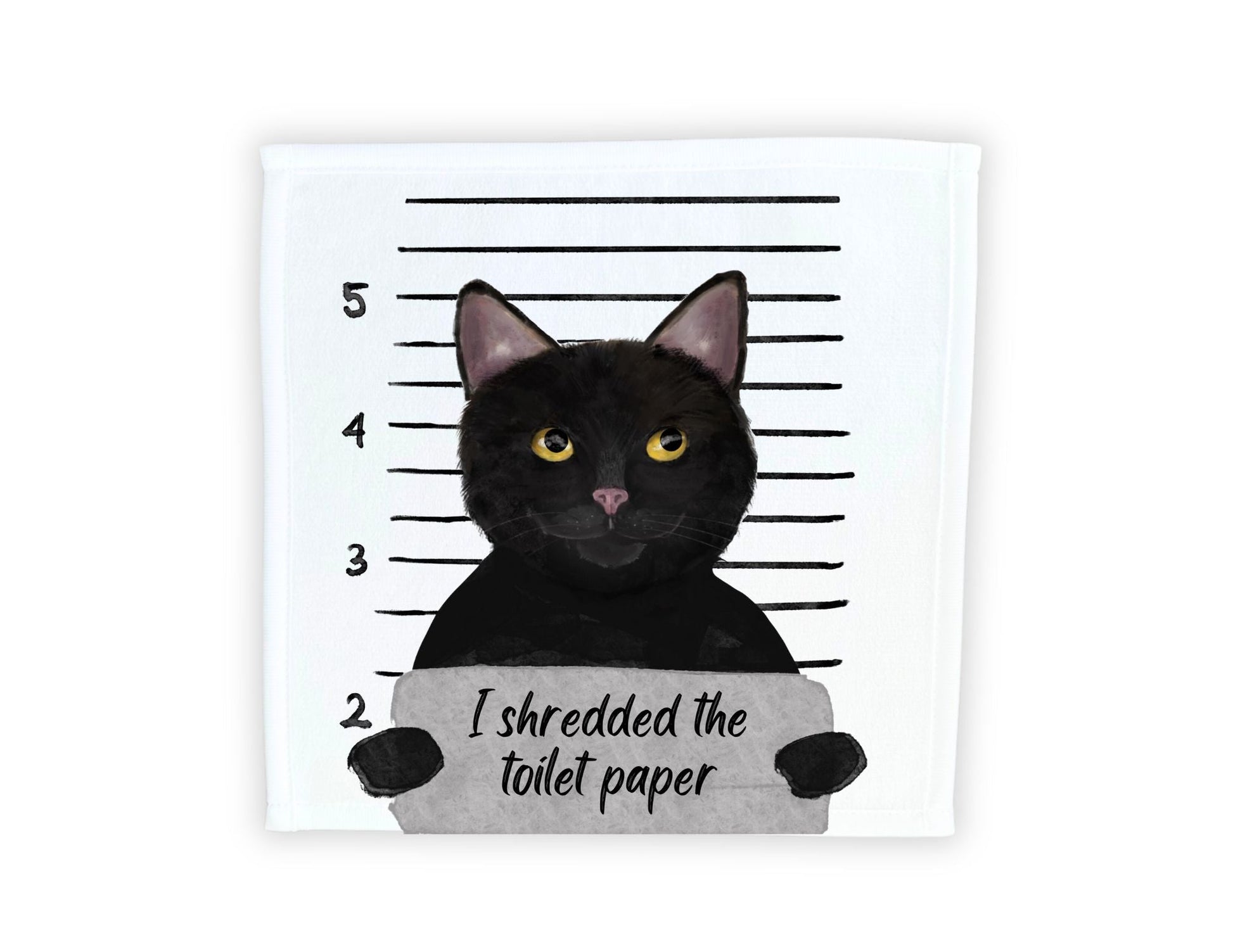 Black Cat Washcloth - MerikaArt