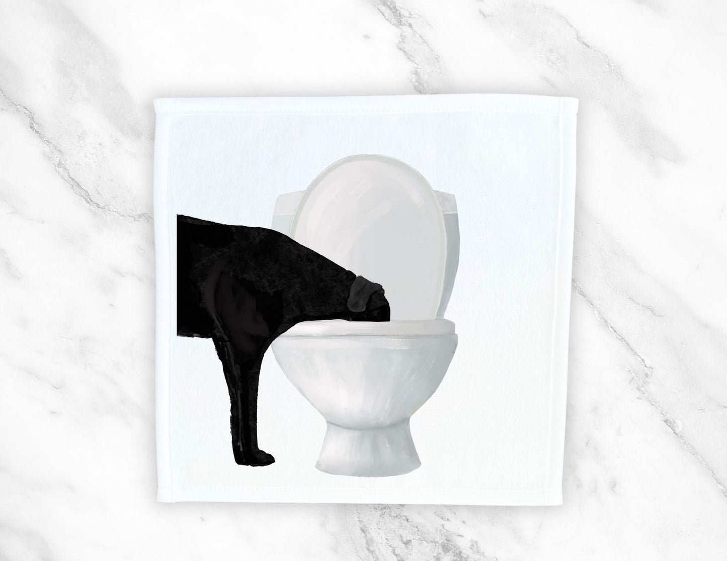 Black Dog Toilet Washcloth - MerikaArt