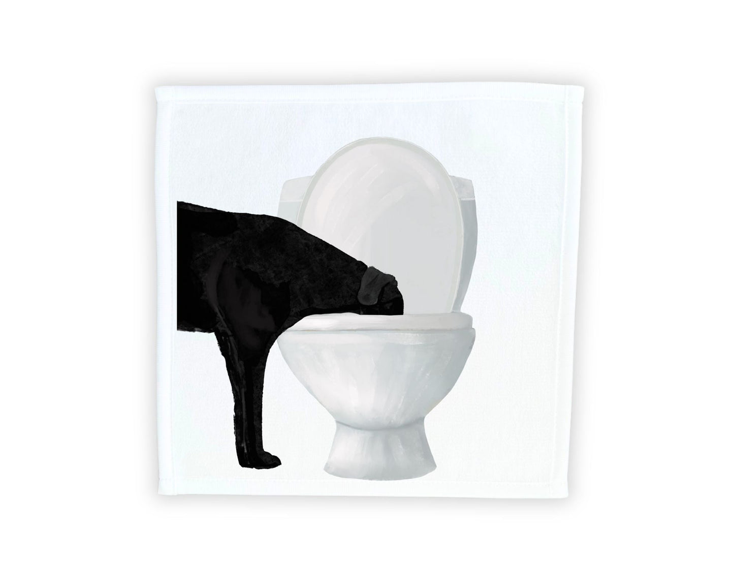 Black Dog Toilet Washcloth - MerikaArt