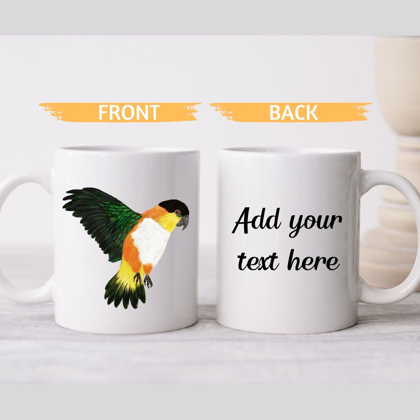 Black - Headed Caique Mug - MerikaArt