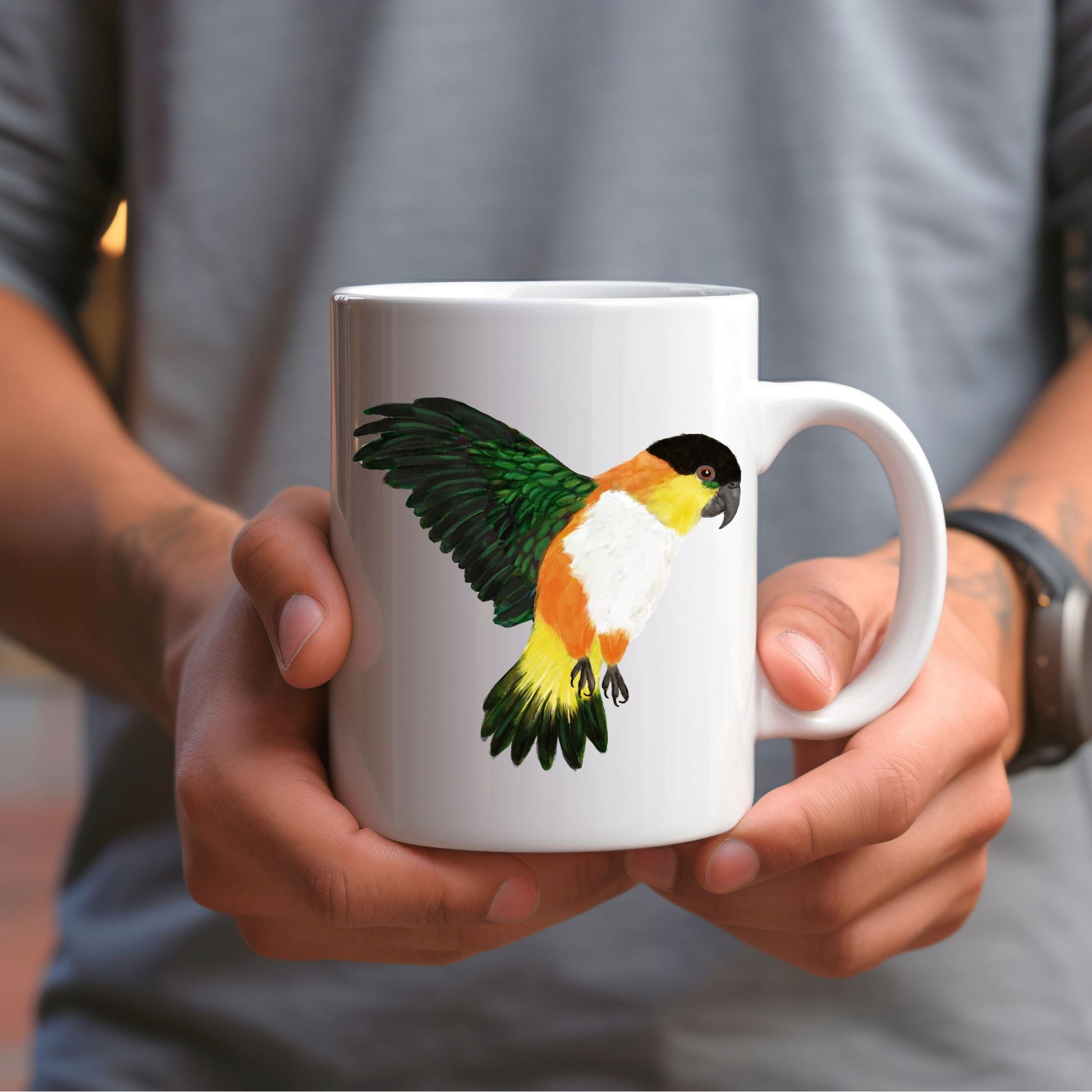 Black - Headed Caique Mug - MerikaArt