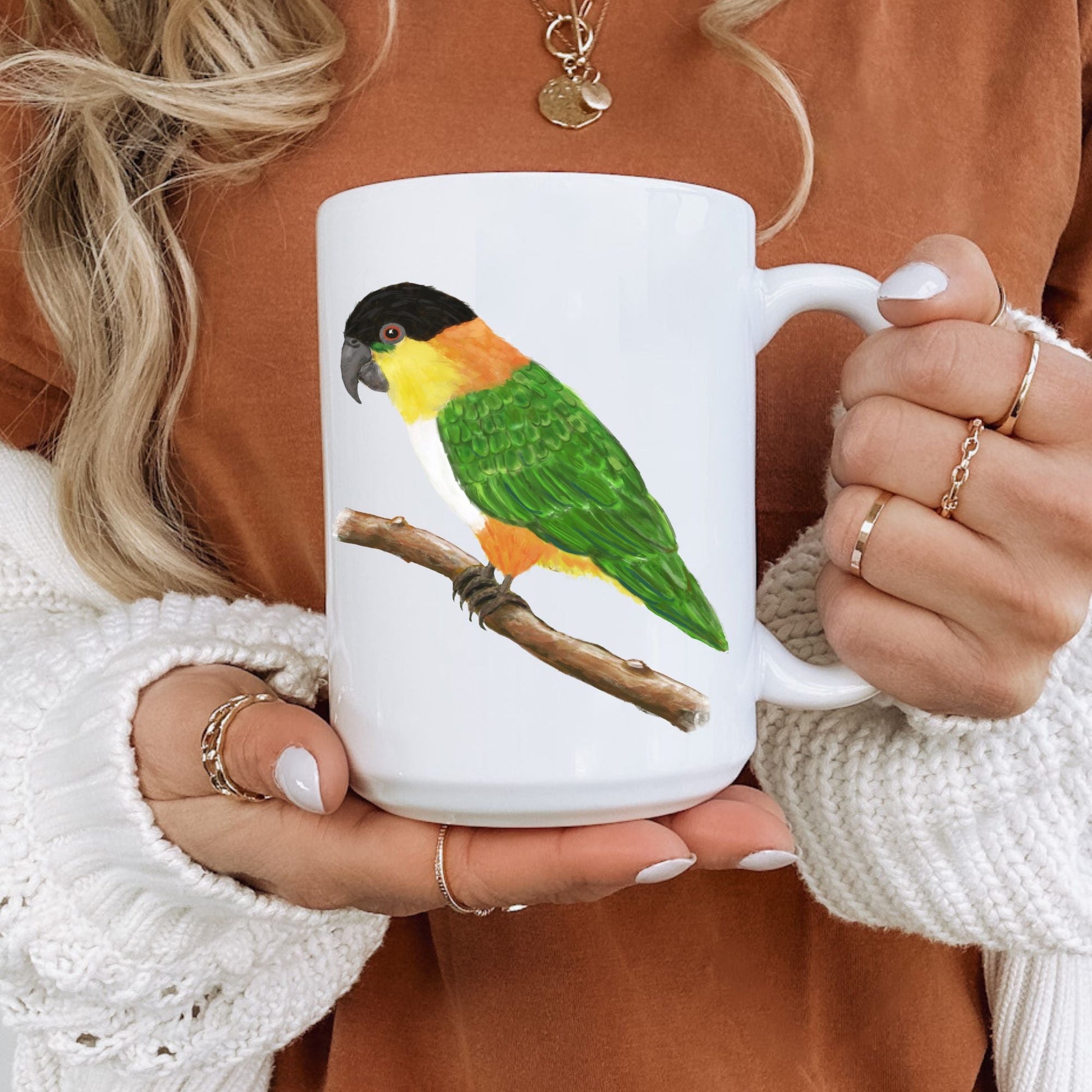 Black - Headed Caique Mug - MerikaArt
