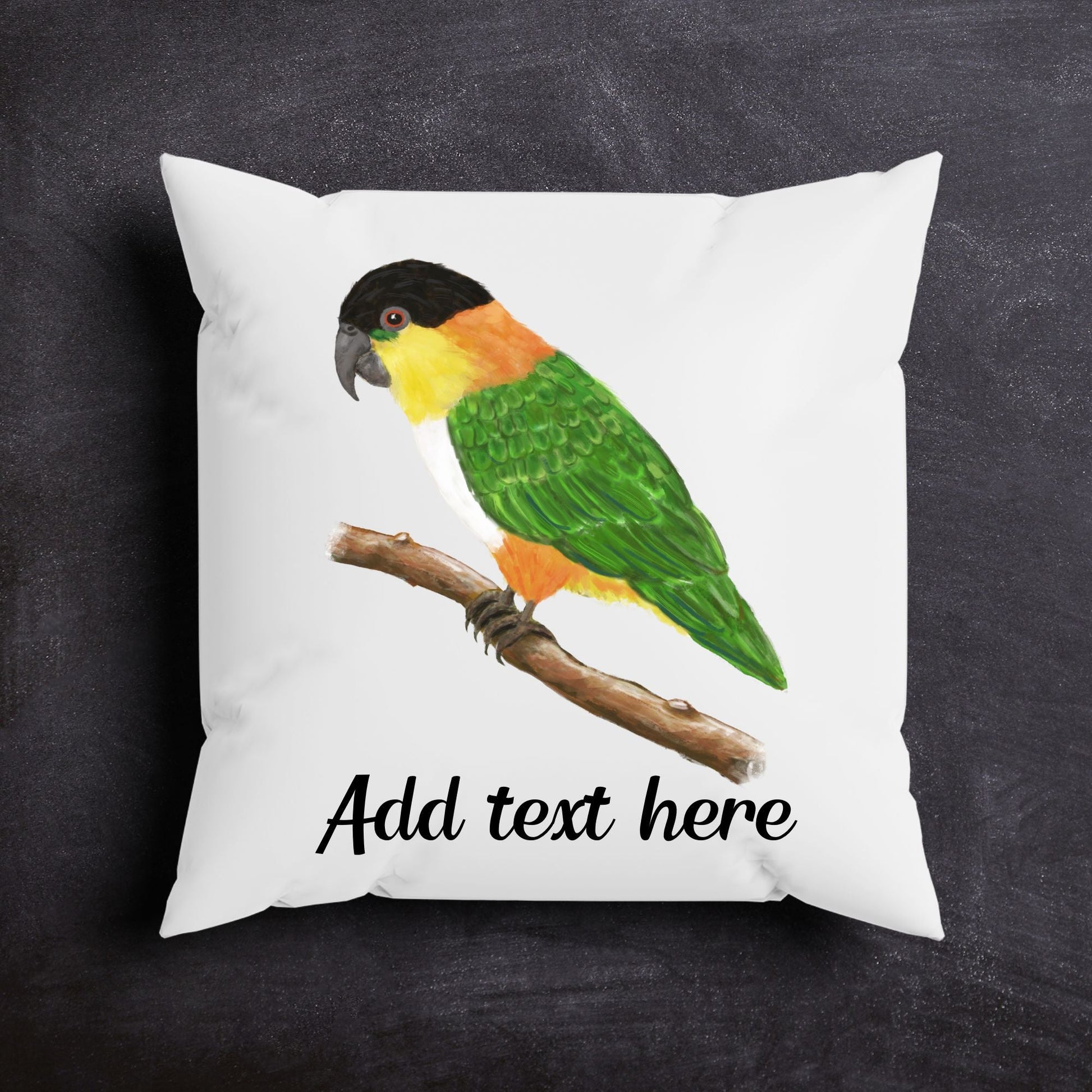 Black - headed Caique Parrot Pillow - MerikaArt