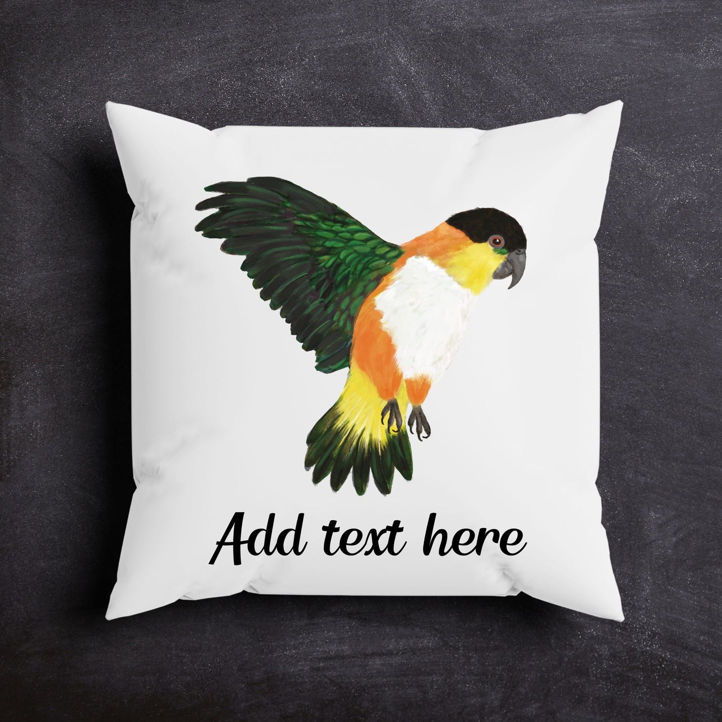 Black - headed Caique Pillow - MerikaArt