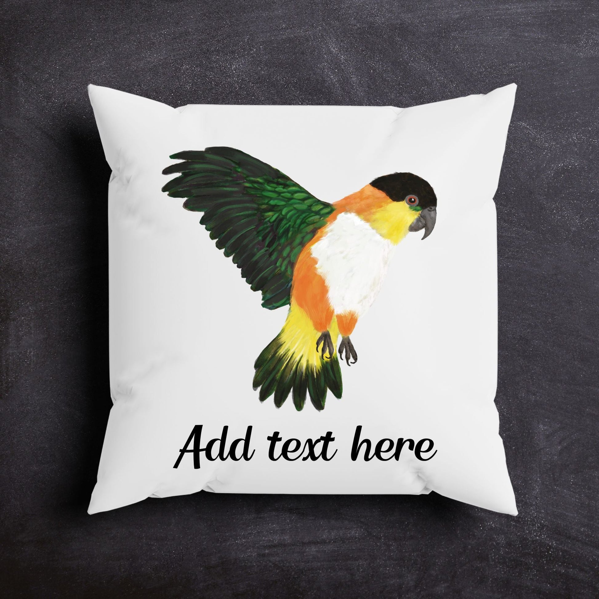 Black - headed Caique Pillow - MerikaArt