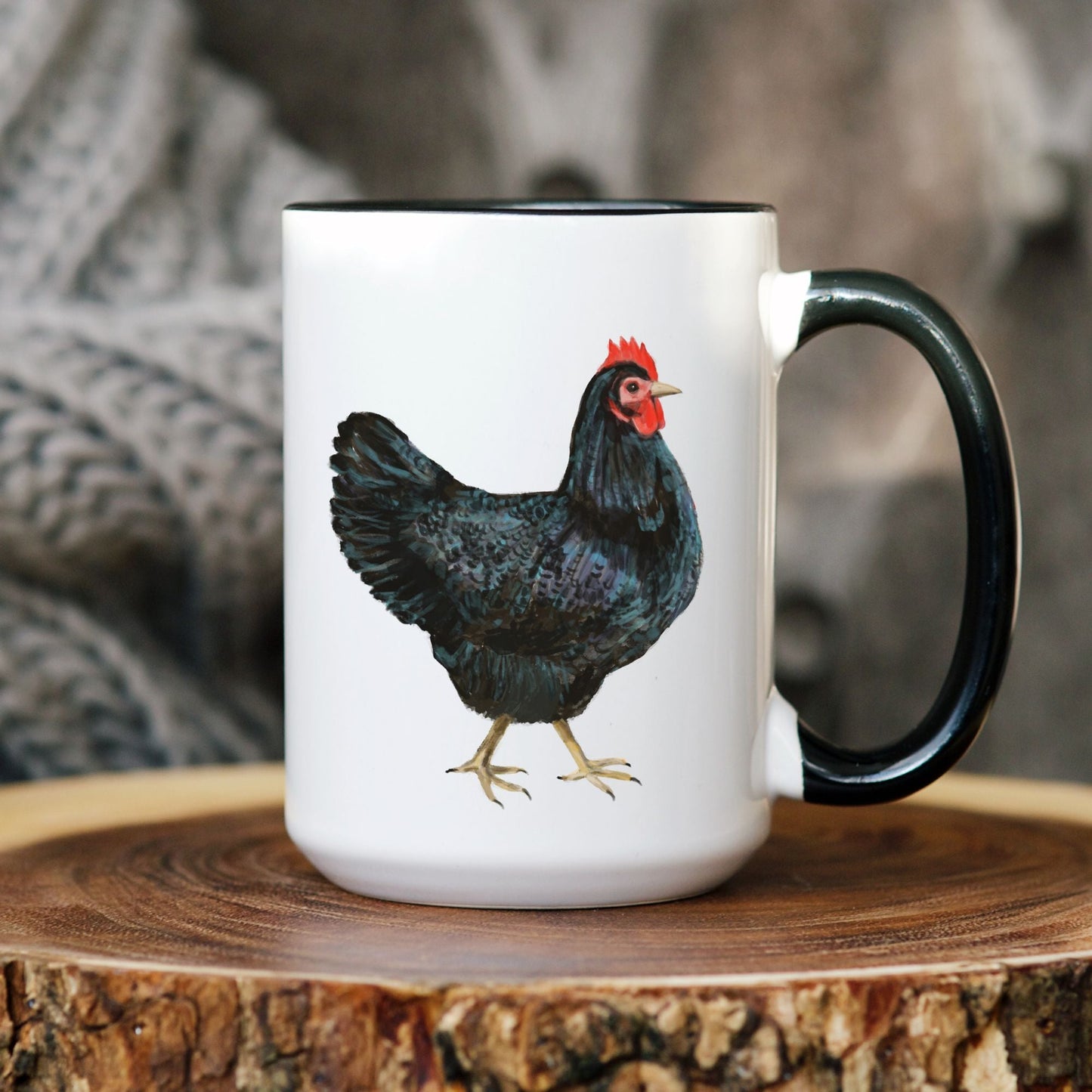 Black Hen Mug - MerikaArt