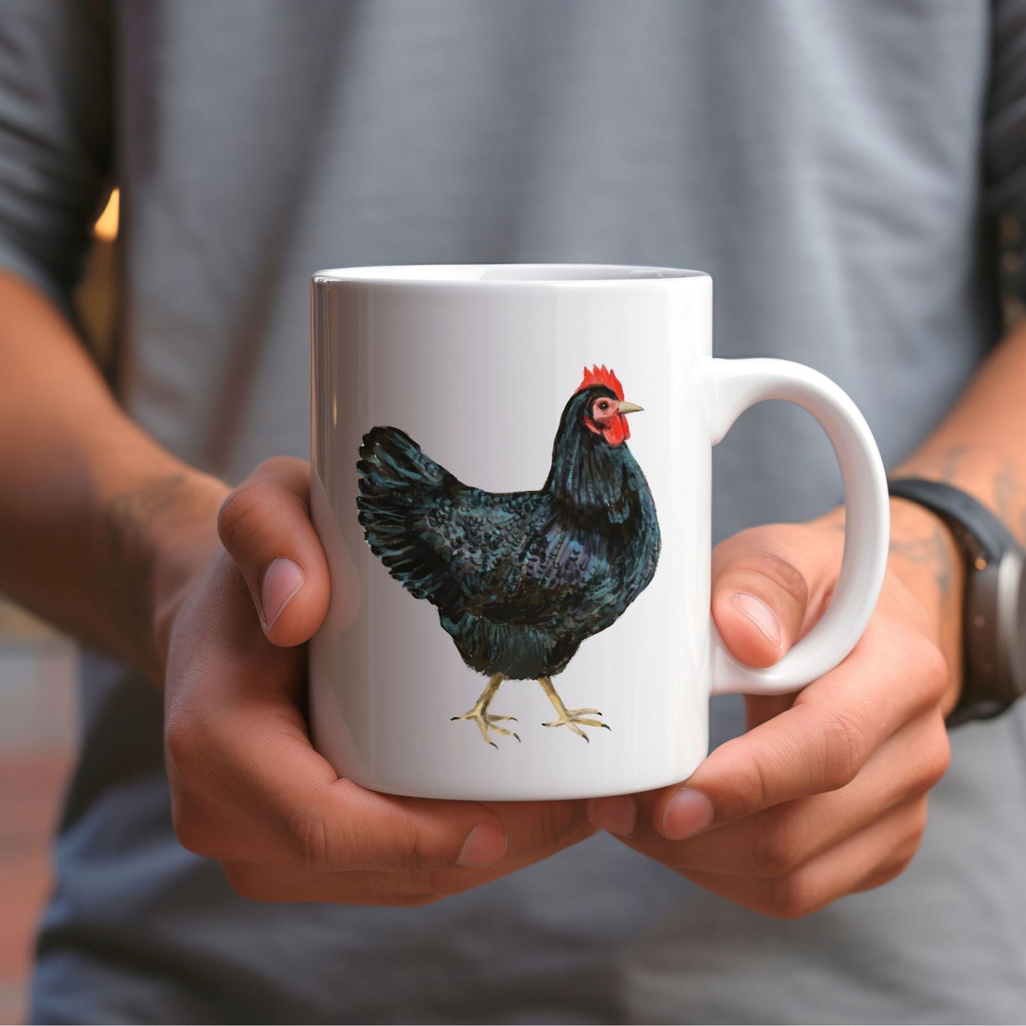 Black Hen Mug - MerikaArt