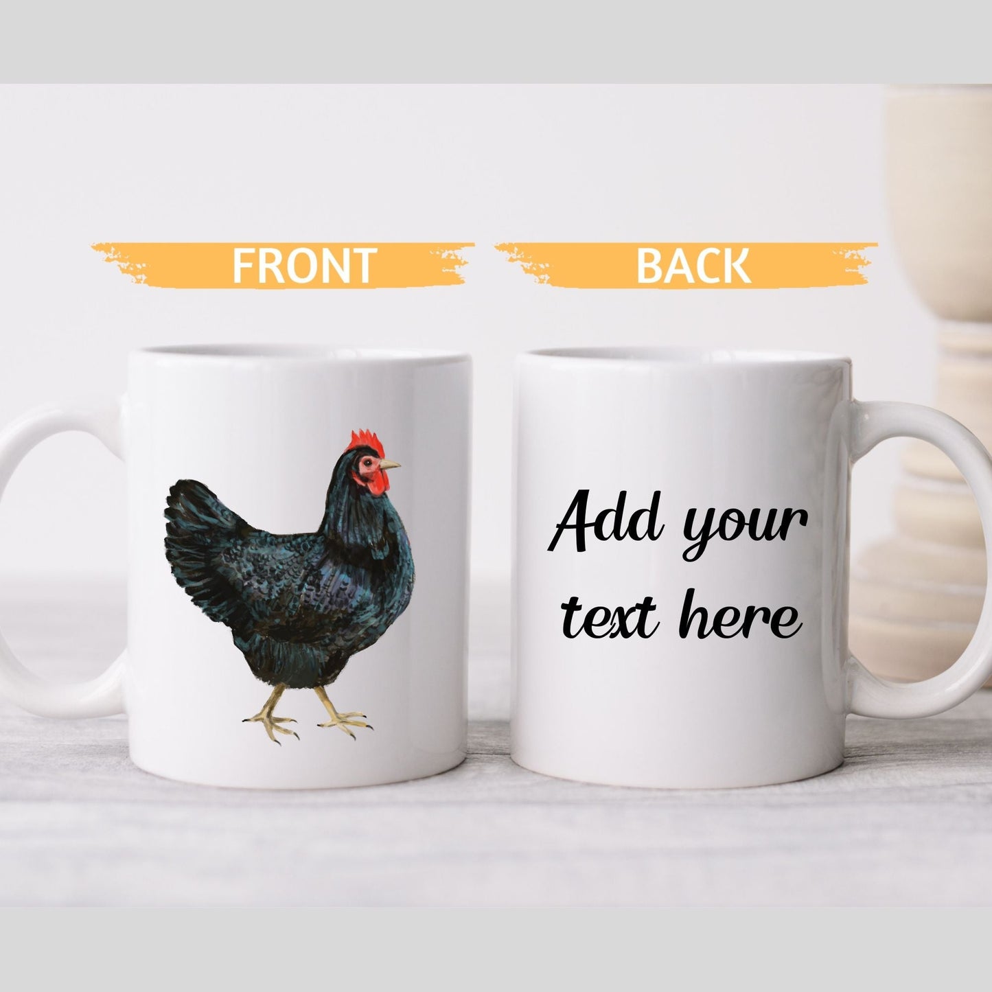 Black Hen Mug - MerikaArt
