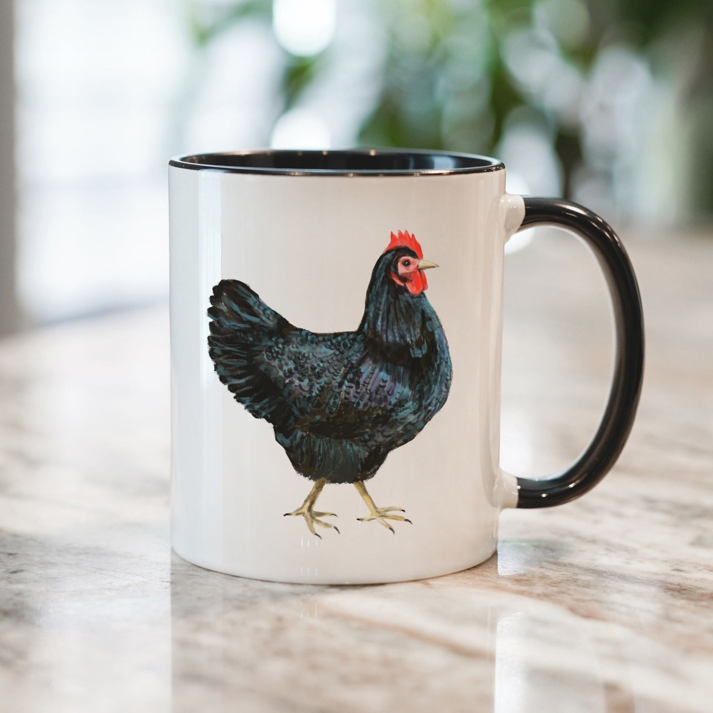 Black Hen Mug - MerikaArt