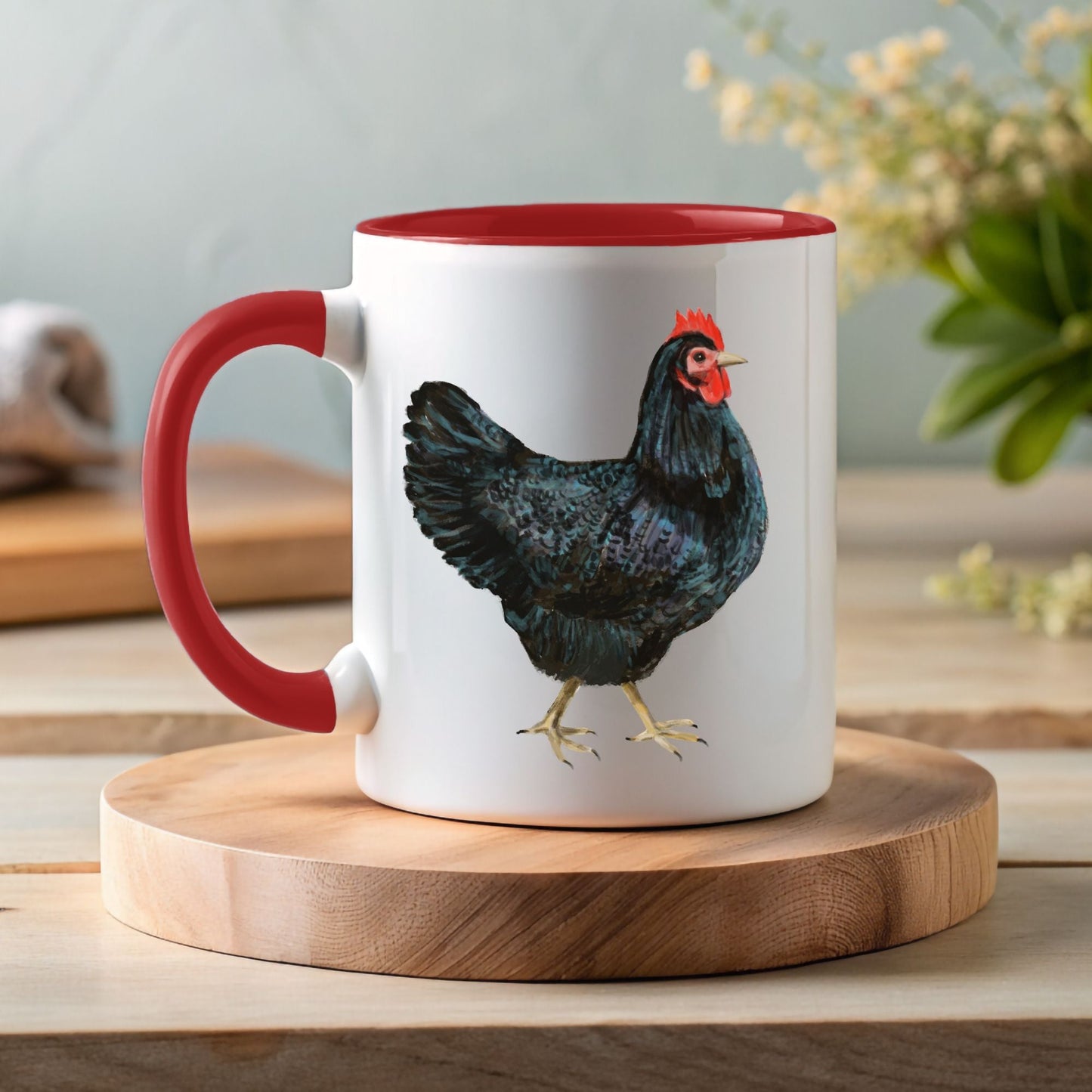 Black Hen Mug - MerikaArt