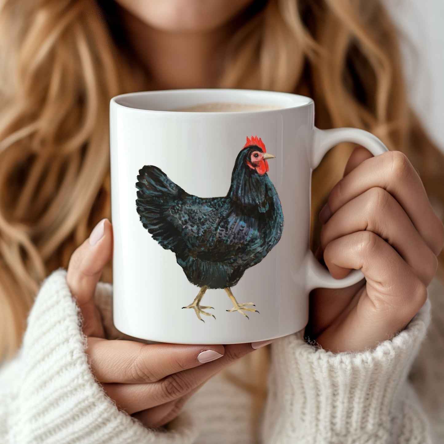 Black Hen Mug - MerikaArt