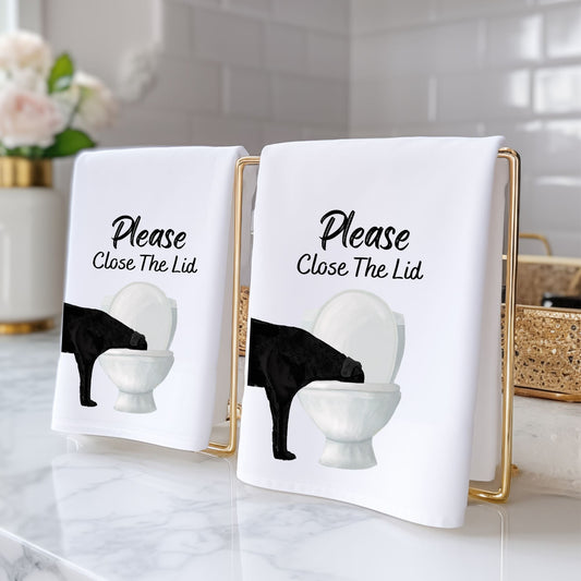 Black Lab Dog Bathroom Towel - MerikaArt