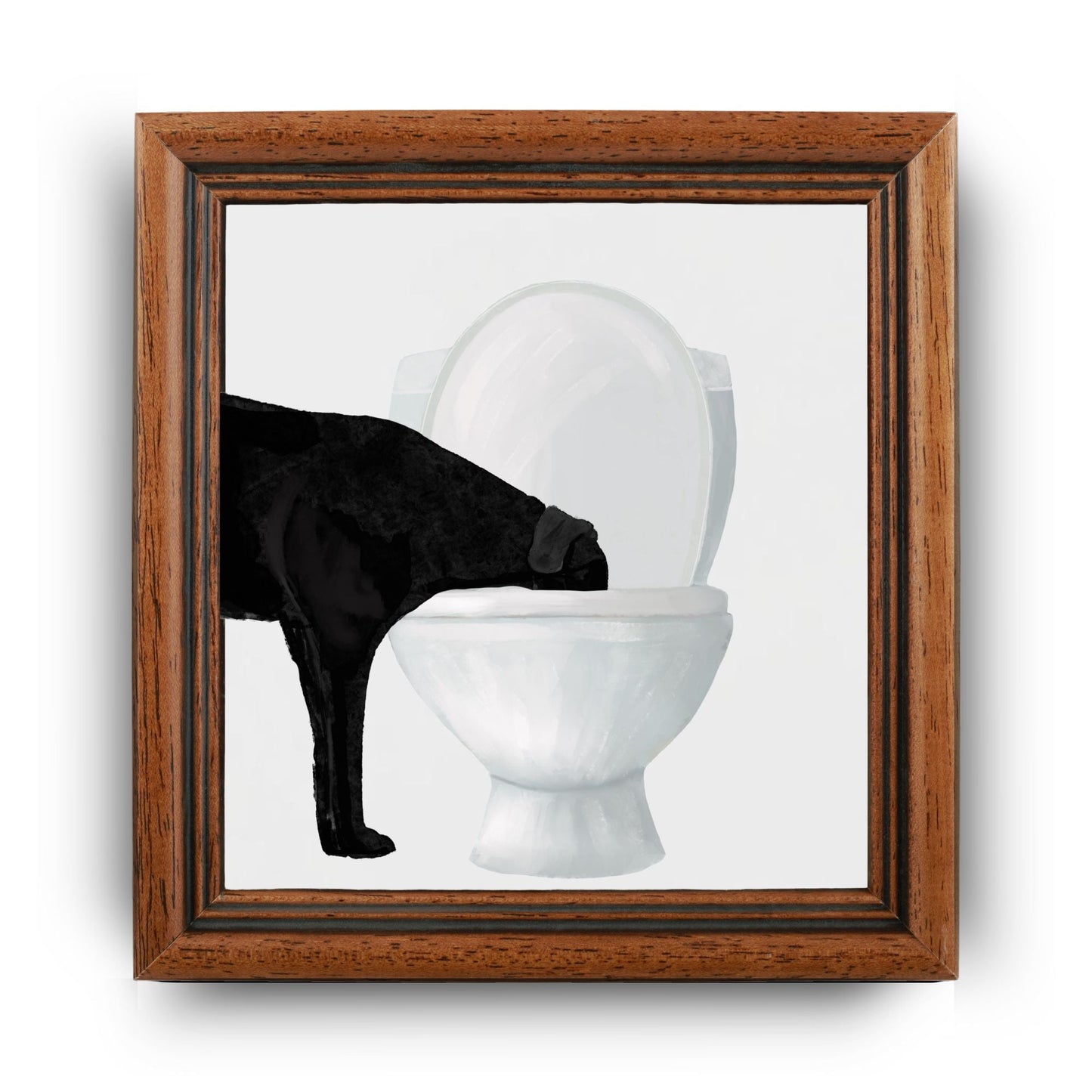 Black Lab Toilet Ceramic Tile - MerikaArt