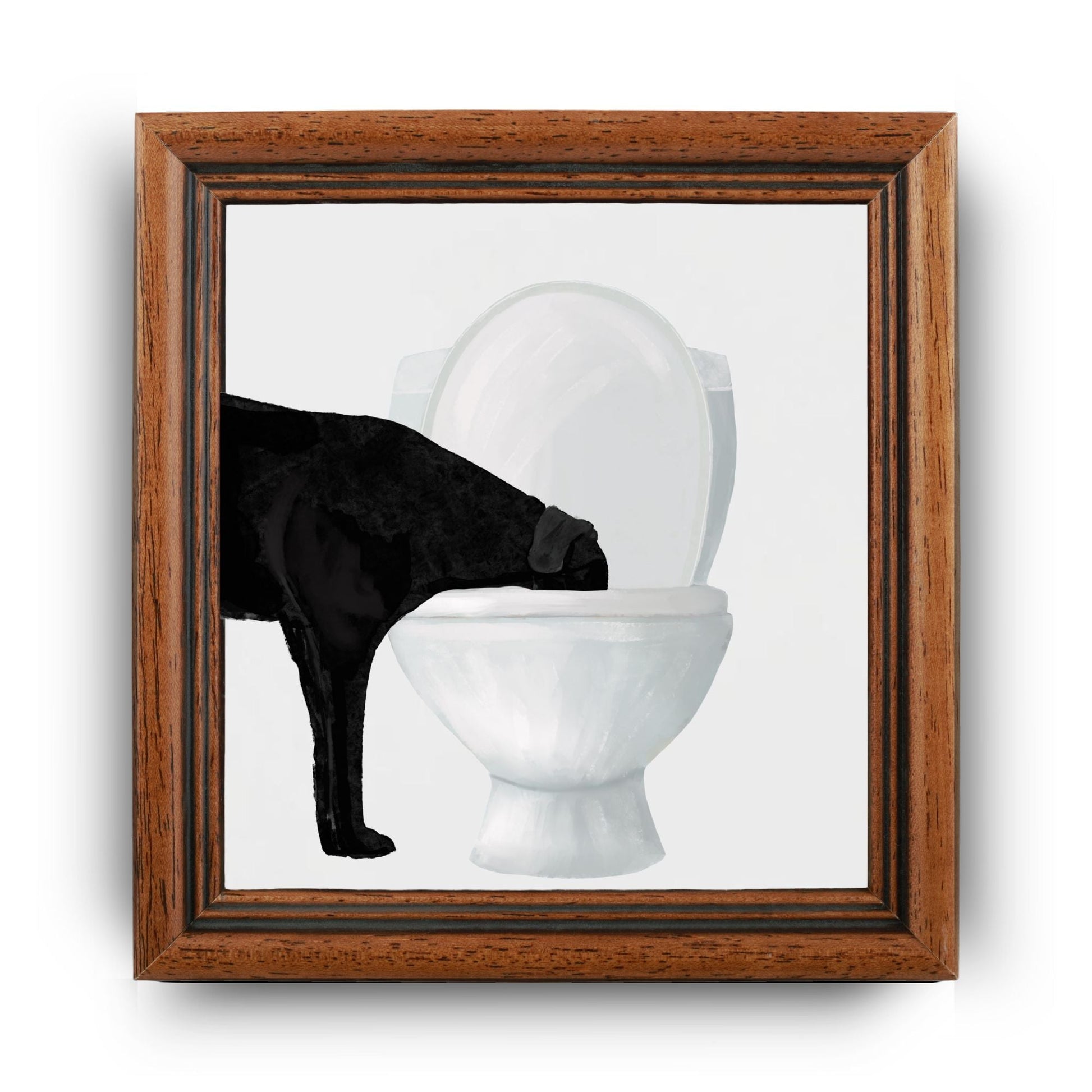 Black Lab Toilet Ceramic Tile - MerikaArt