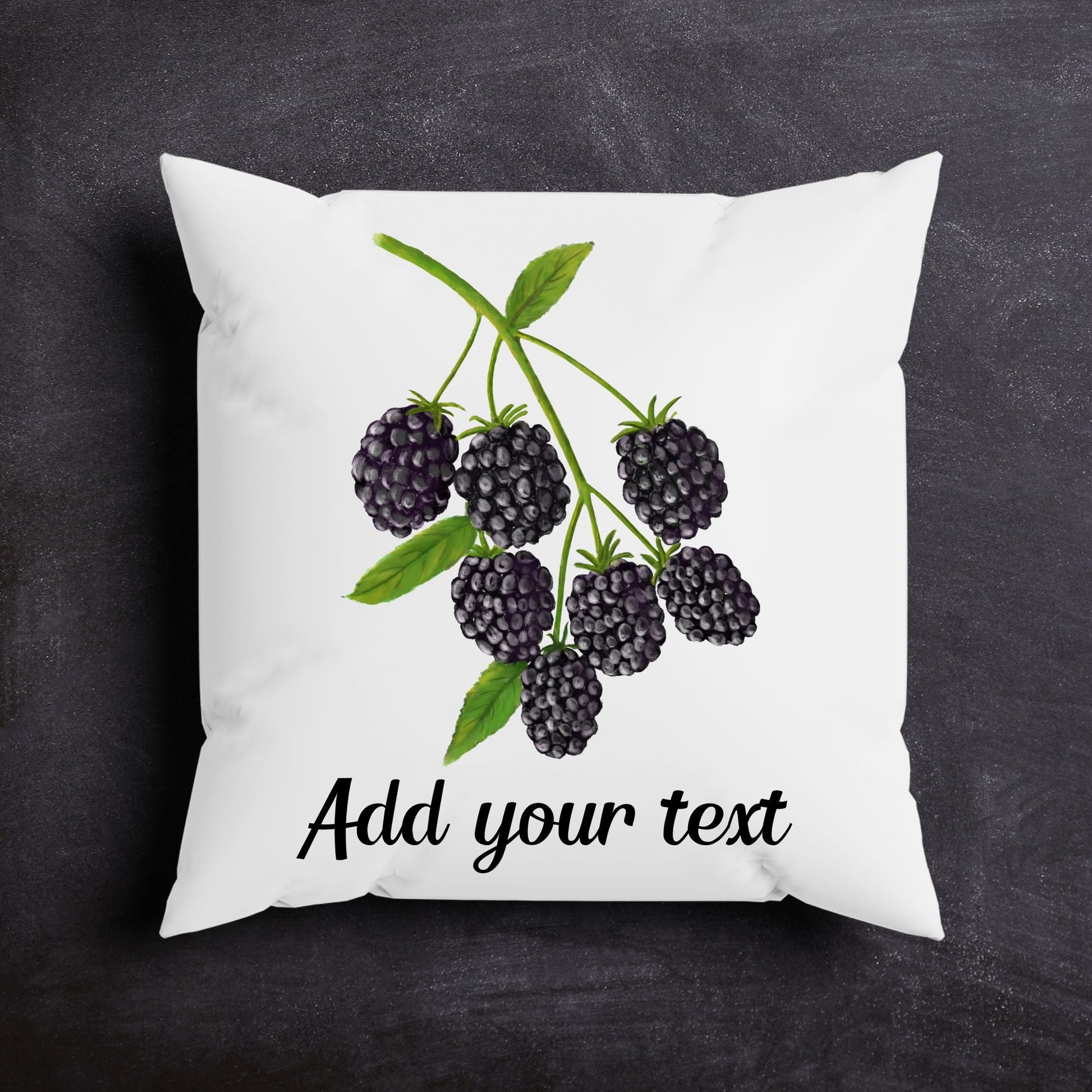 Blackberry Branch Pillow - MerikaArt