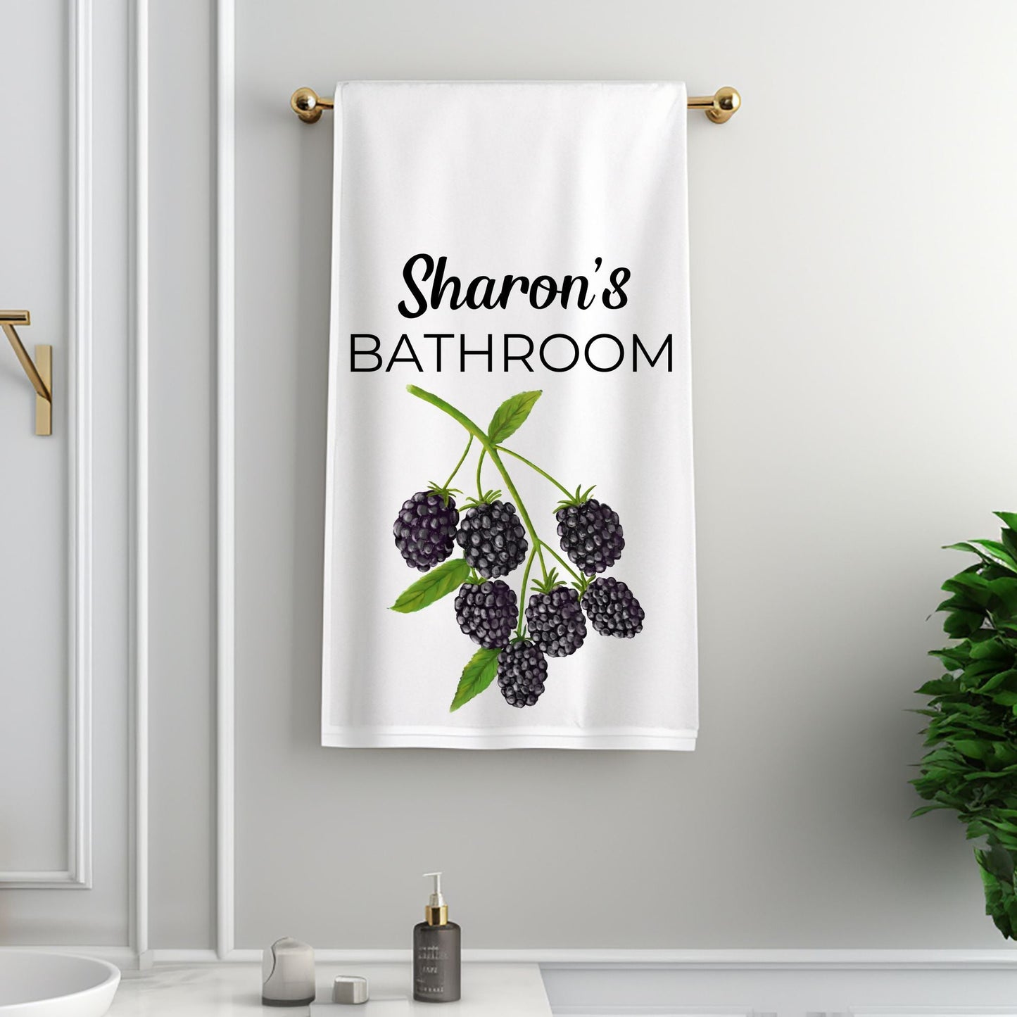 Blackberry Fruit Bathroom Towel - MerikaArt