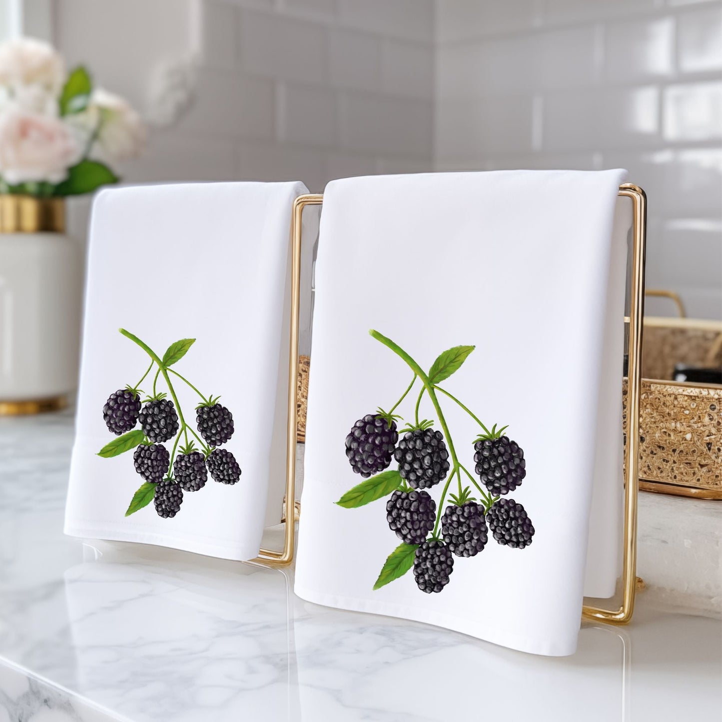 Blackberry Fruit Bathroom Towel - MerikaArt