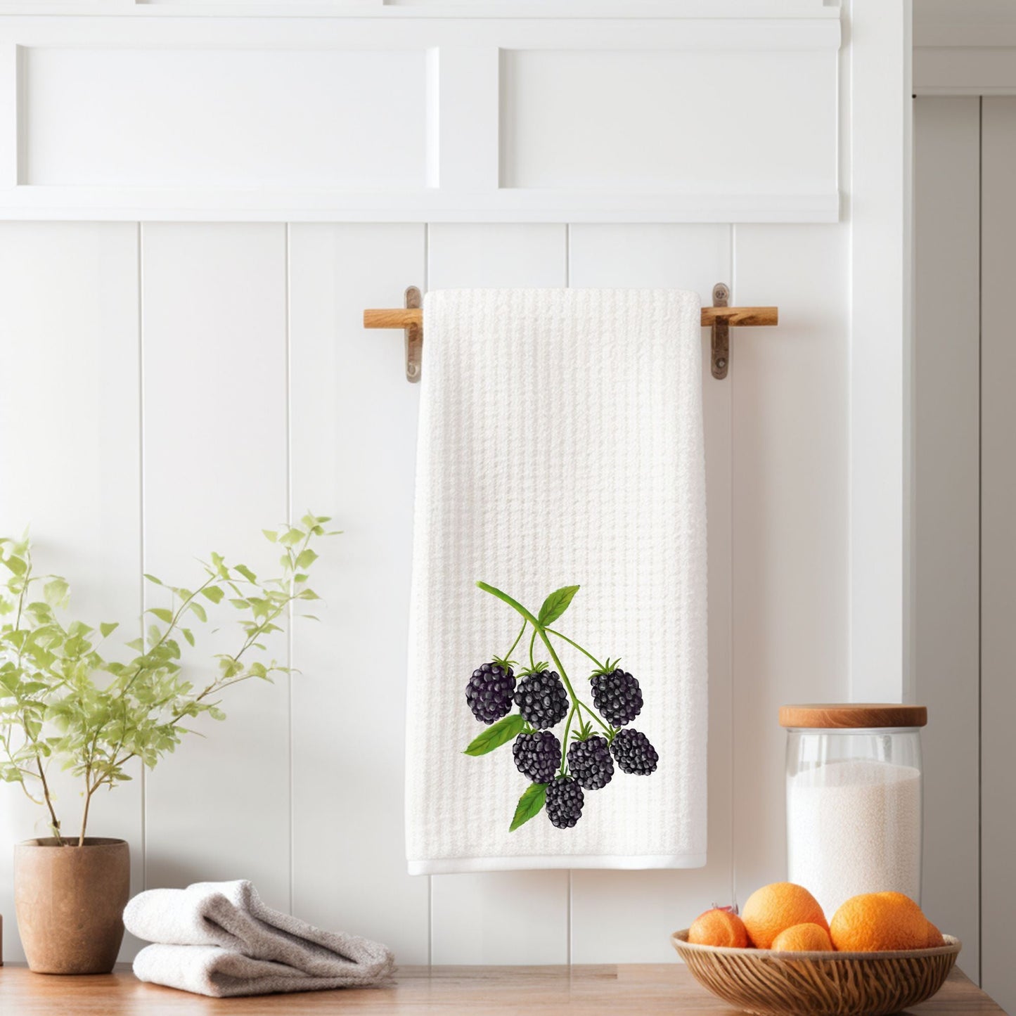 Blackberry Kitchen Towel - MerikaArt