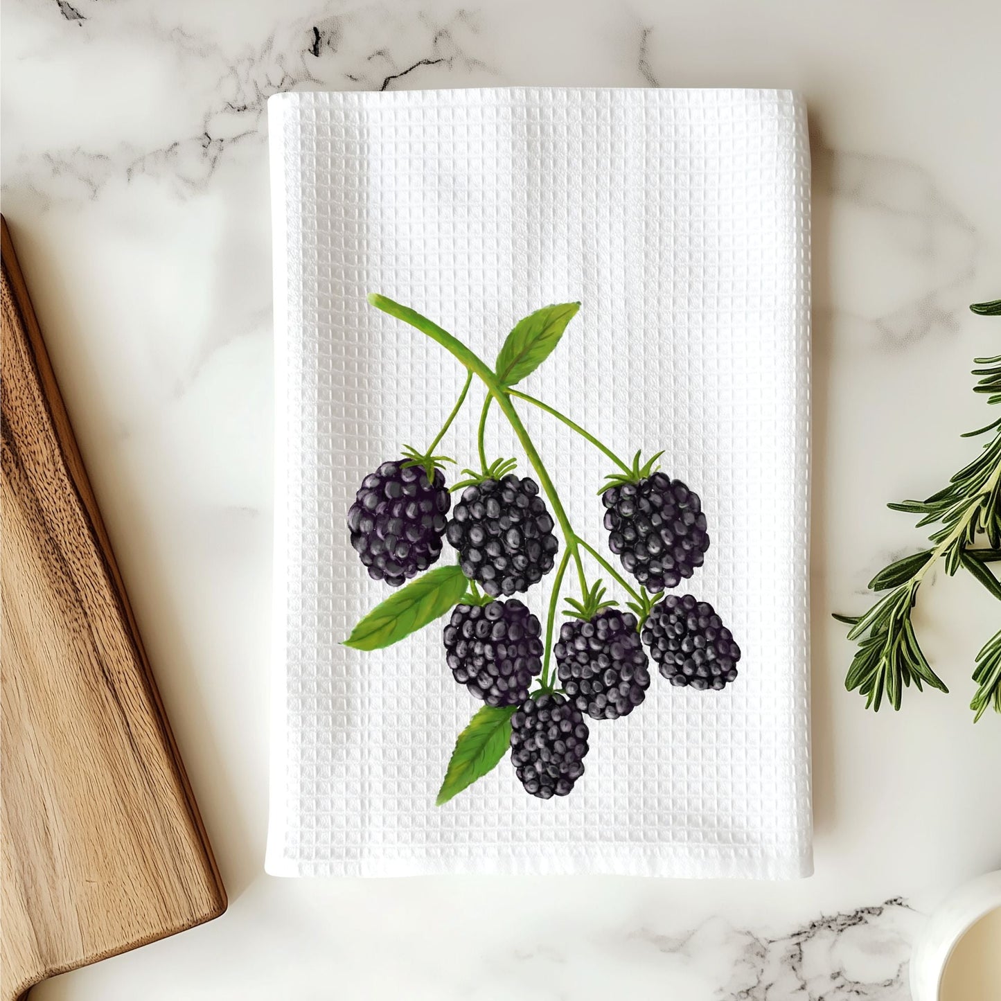 Blackberry Kitchen Towel - MerikaArt