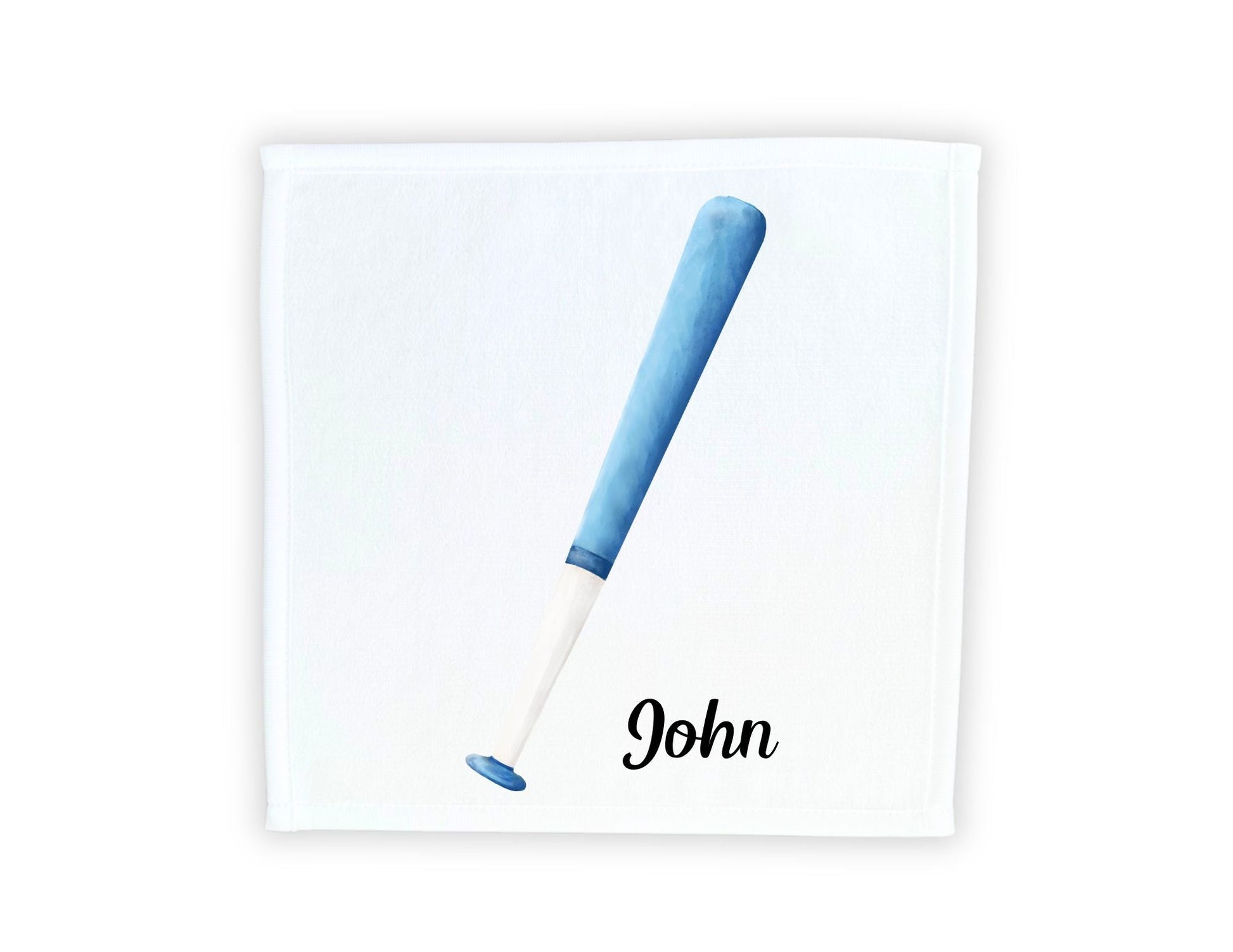 Blue Baseball Bat Washcloth - MerikaArt