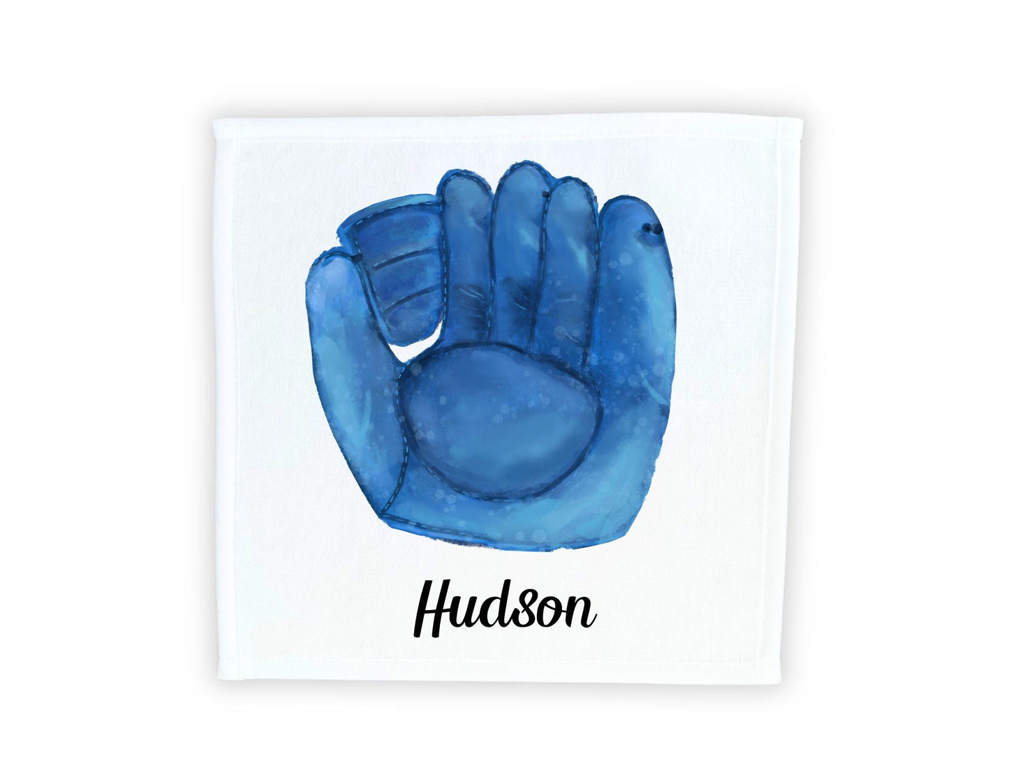 Blue Baseball Glove Washcloth - MerikaArt