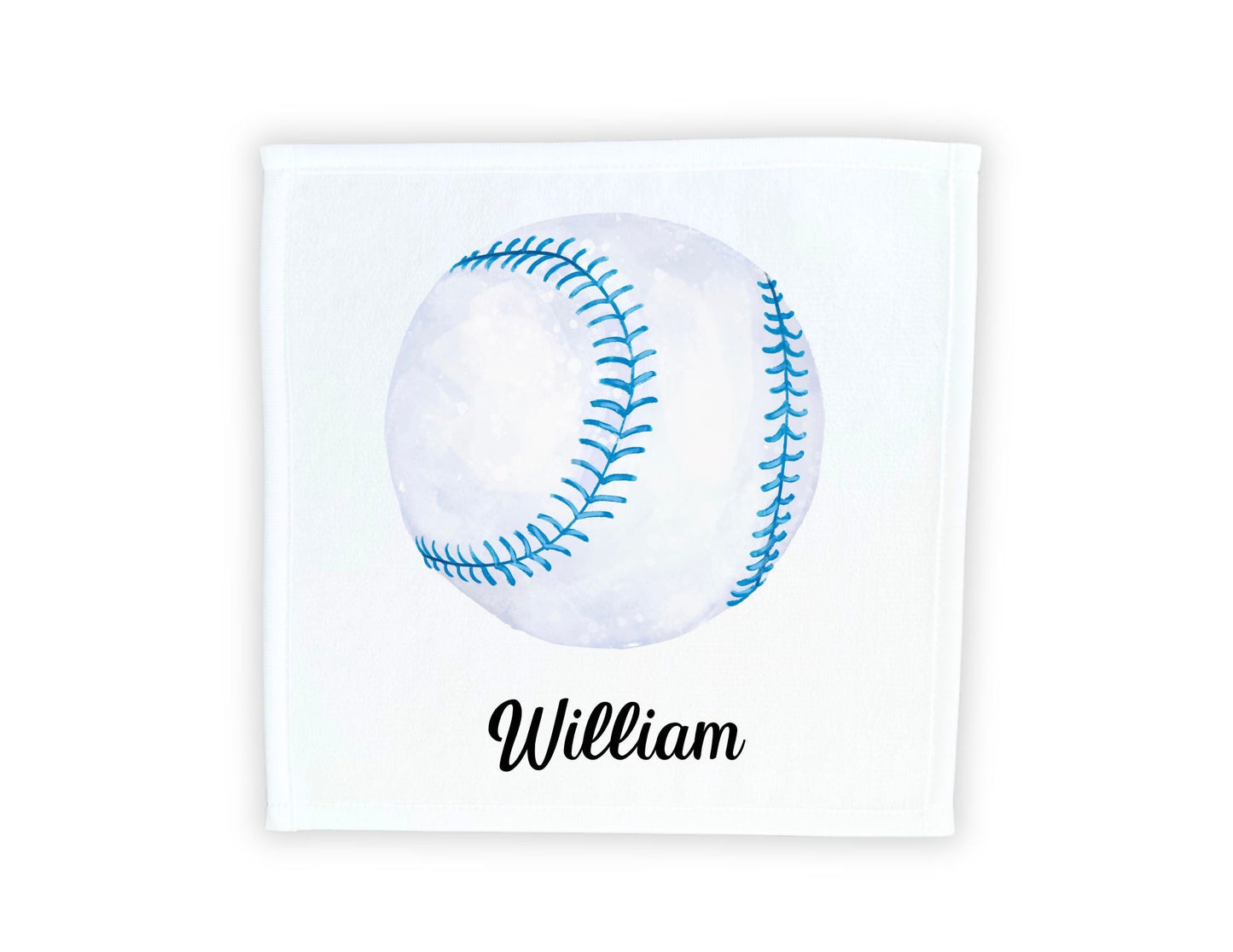 Blue Baseball Washcloth | "Sporty Cool Pitch" - MerikaArt