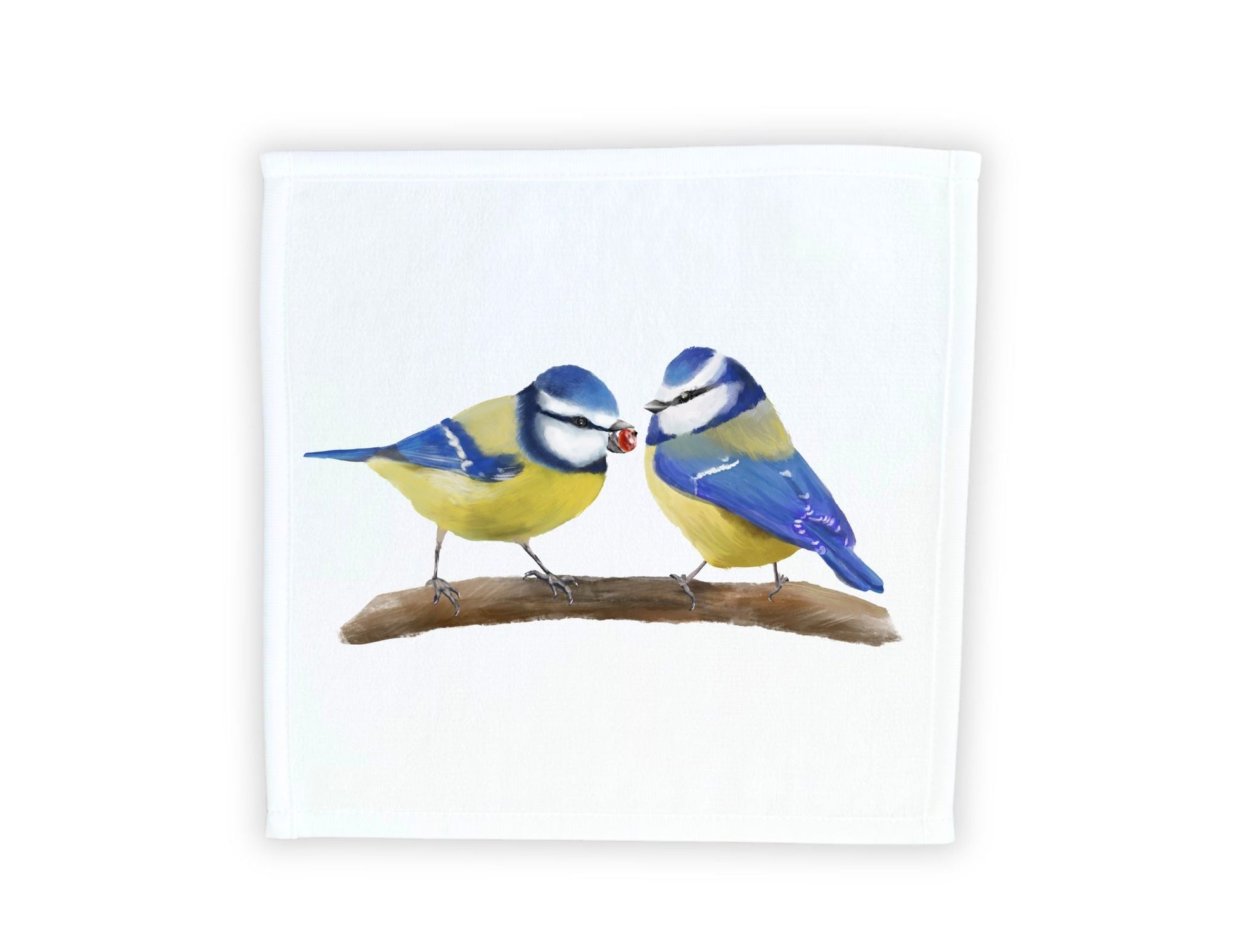 Blue Birds Washcloth - MerikaArt