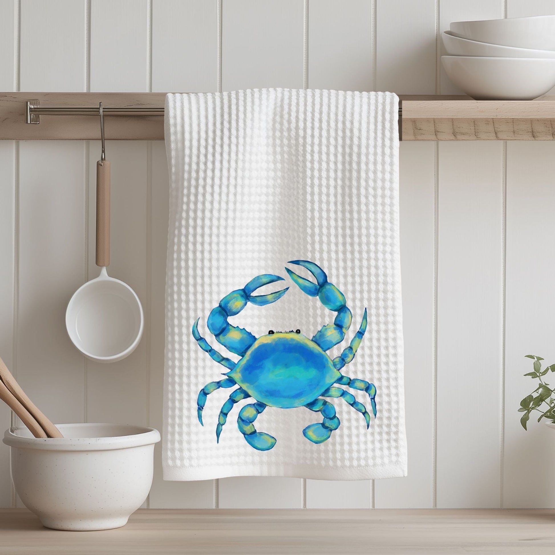 Blue Crab Kitchen Towel - MerikaArt