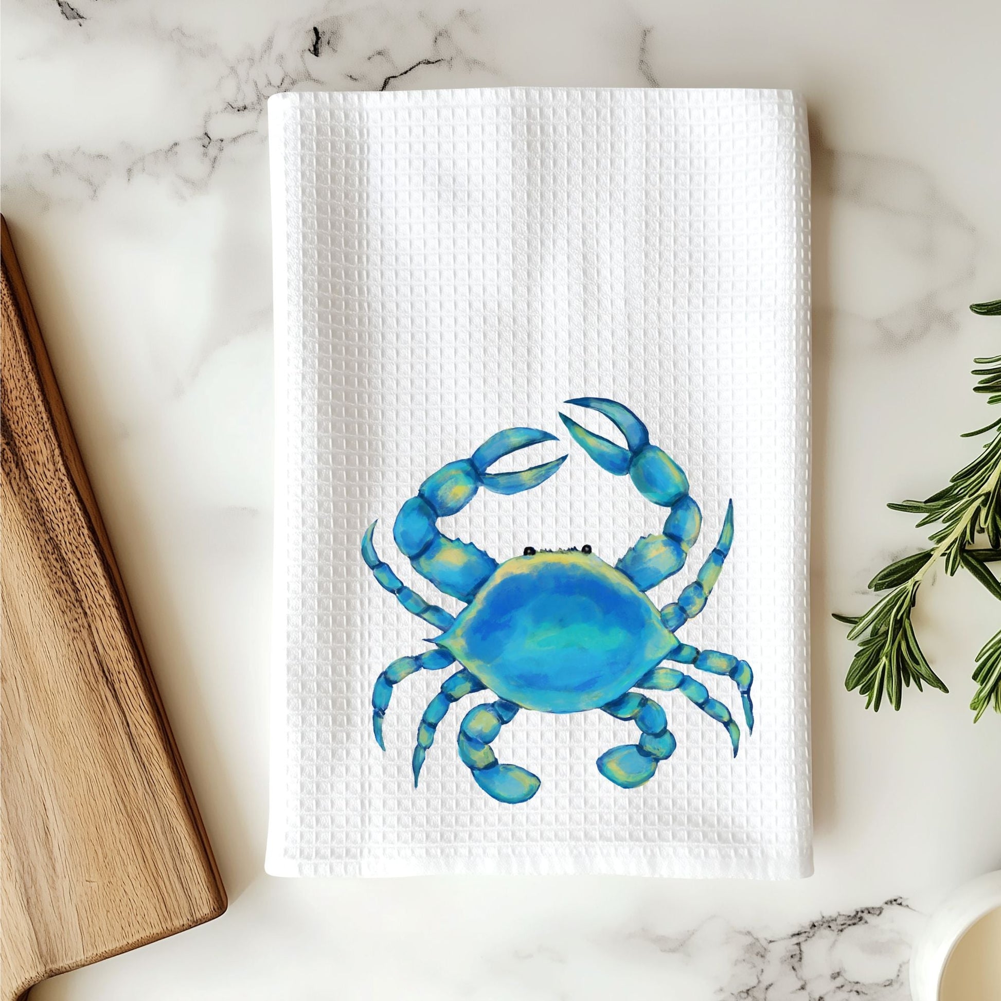 Blue Crab Kitchen Towel - MerikaArt