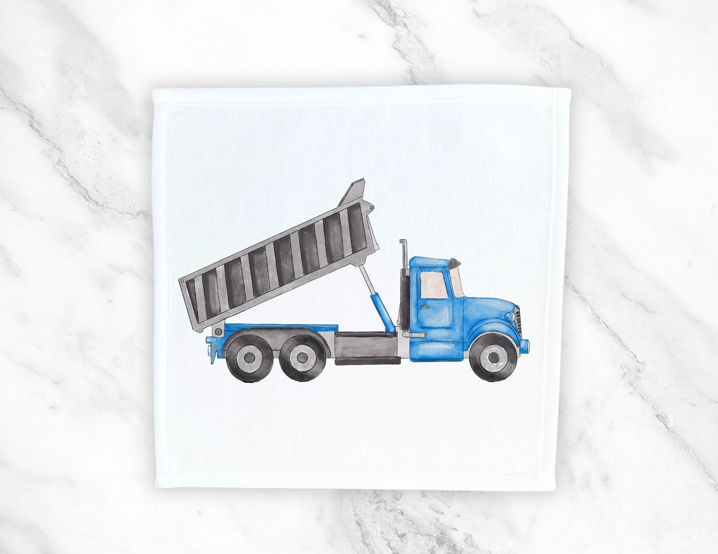Blue Dump Truck Washcloth - MerikaArt