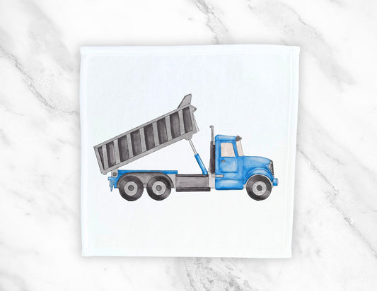 Blue Dump Truck Washcloth - MerikaArt
