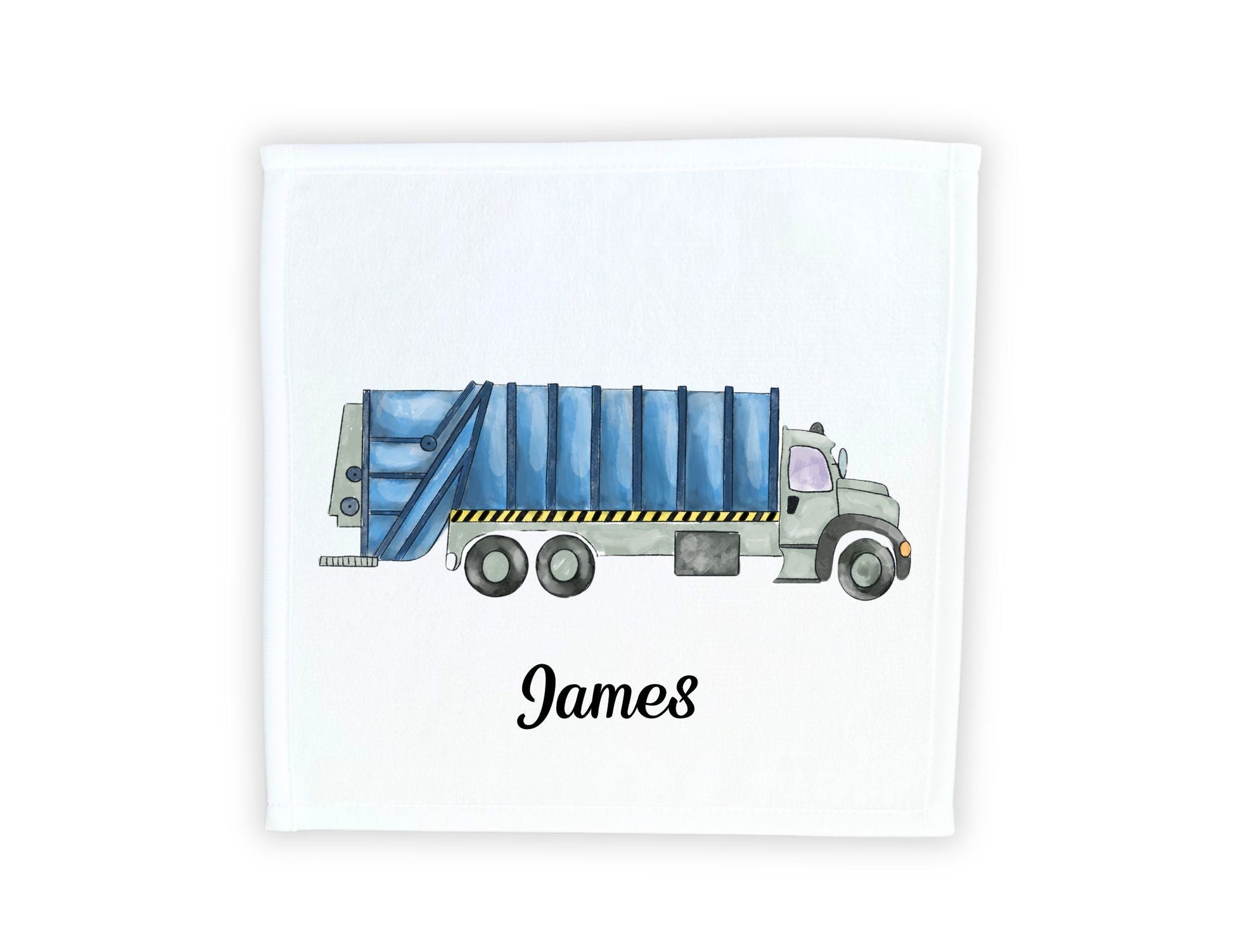 Blue Garbage Truck Washcloth - MerikaArt