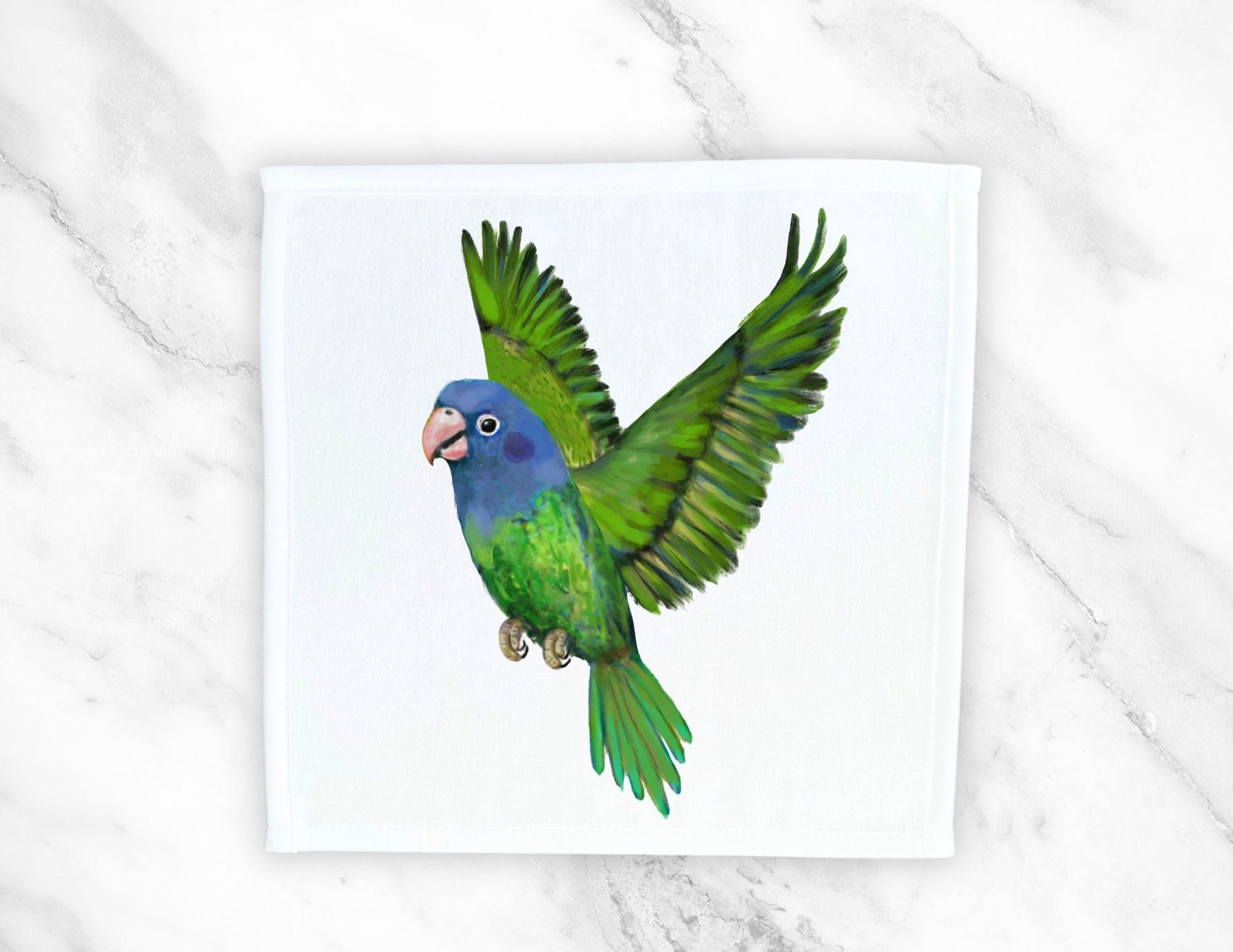 Blue - Headed Parrot Washcloth - MerikaArt