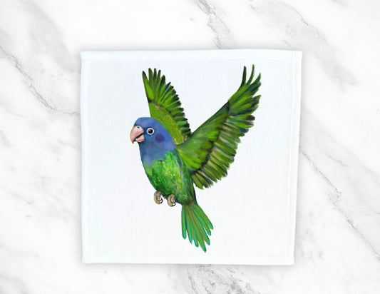 Blue - Headed Parrot Washcloth - MerikaArt